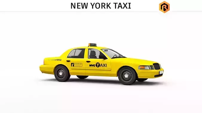 New York Taxi Low-poly 3D model
