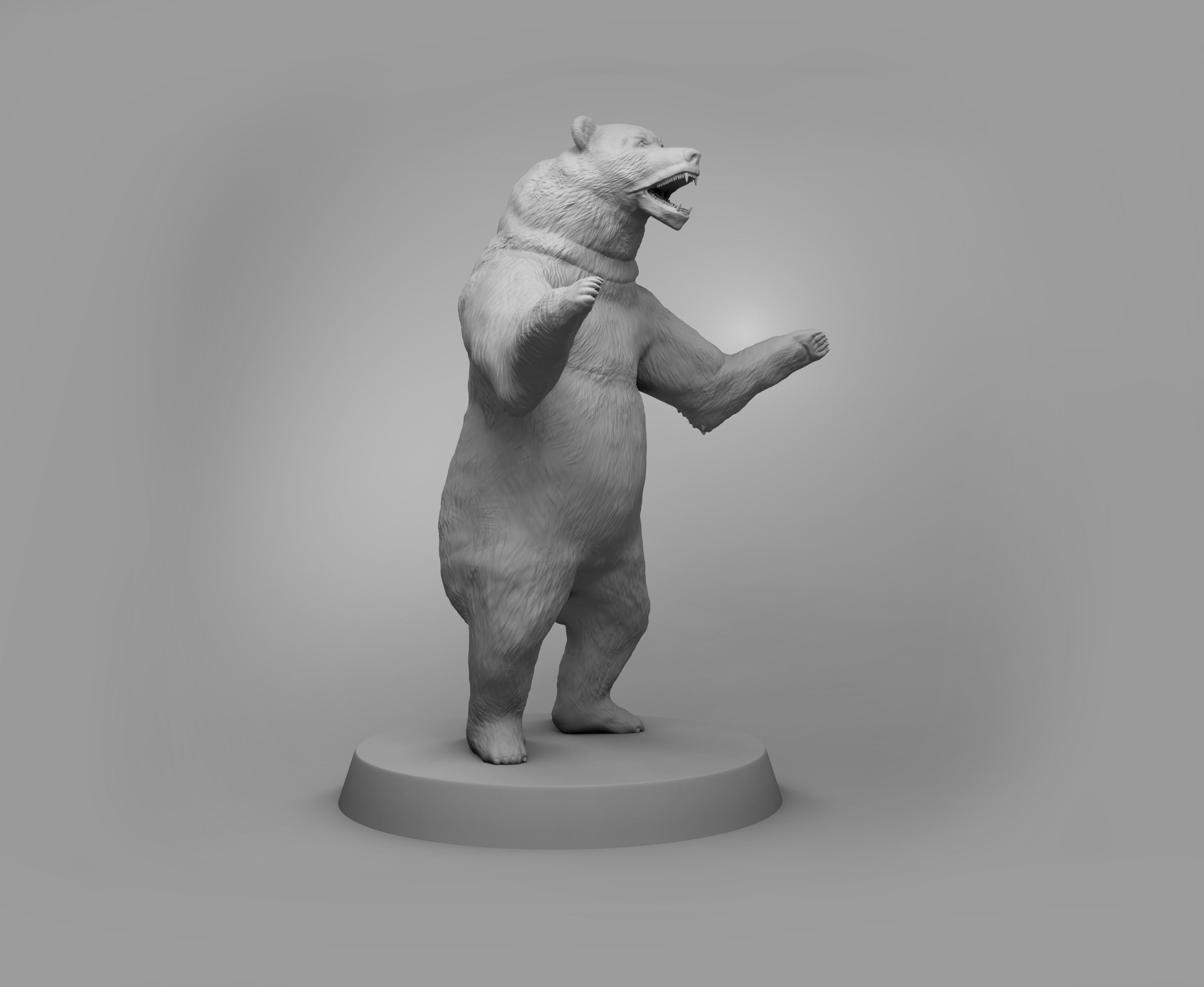 Wild brown bear 3D print model_2
