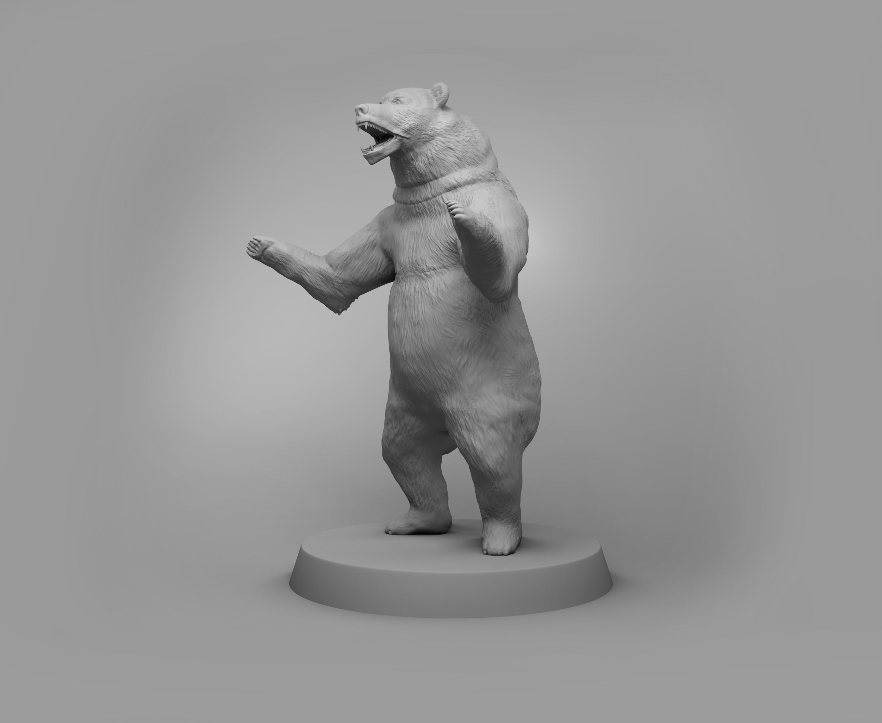 Wild brown bear 3D print model_1