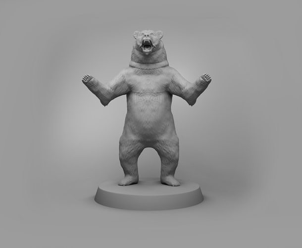 Wild brown bear 3D print model