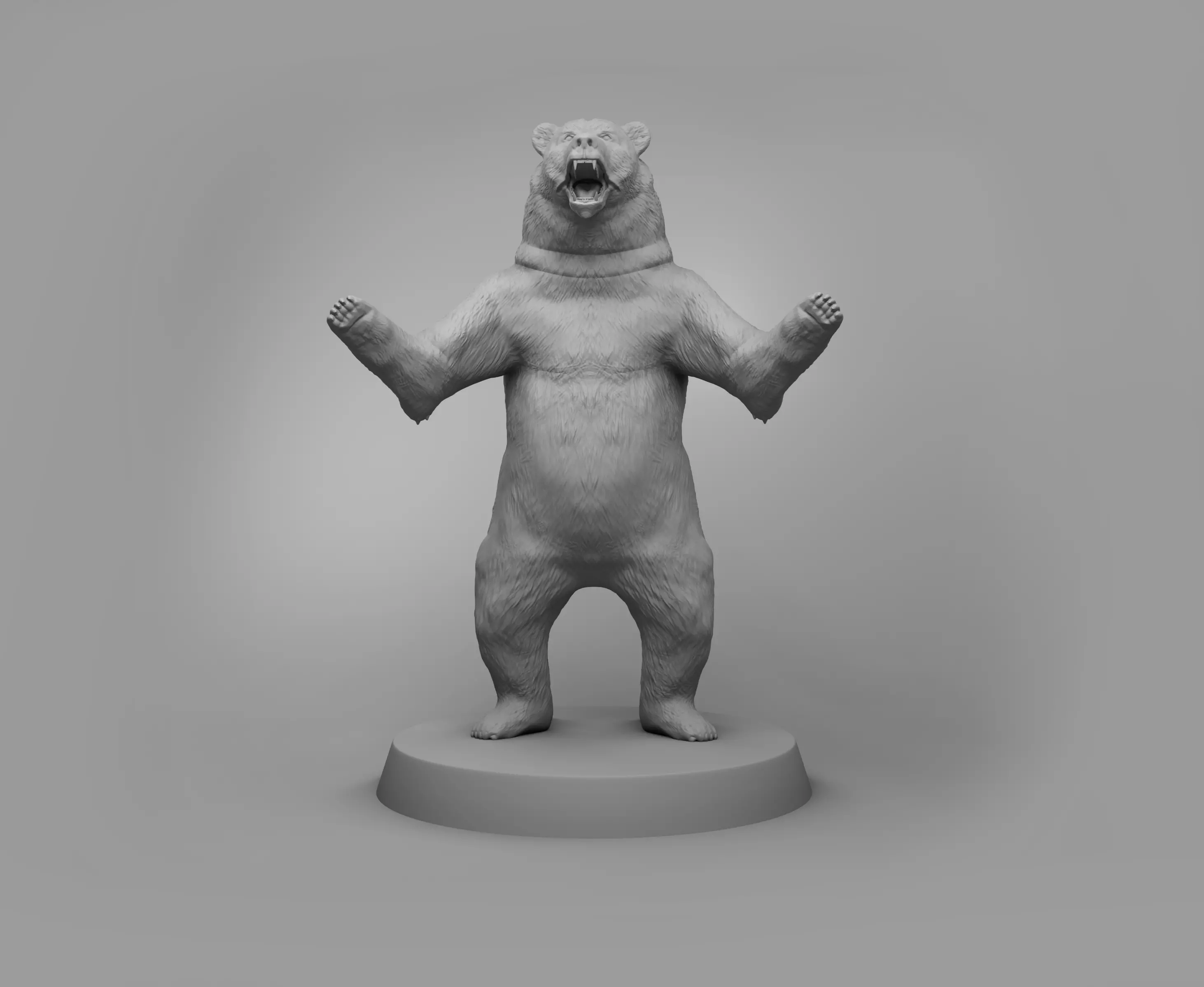 Wild brown bear 3D print model_0