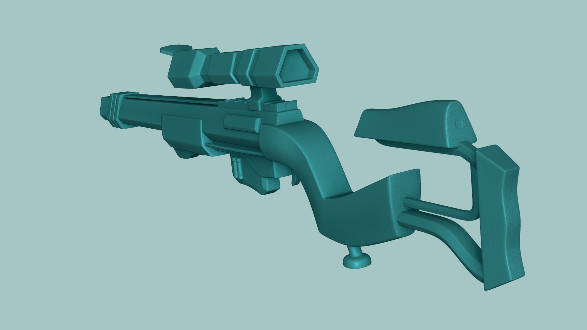 Sci-Fi Sniper Rifle 02 - Golden Luxury Gun Low-poly 3D model_11