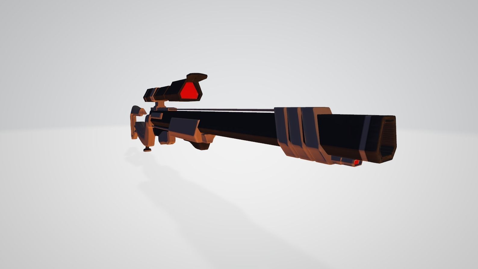 Sci-Fi Sniper Rifle 02 - Golden Luxury Gun Low-poly 3D model_6