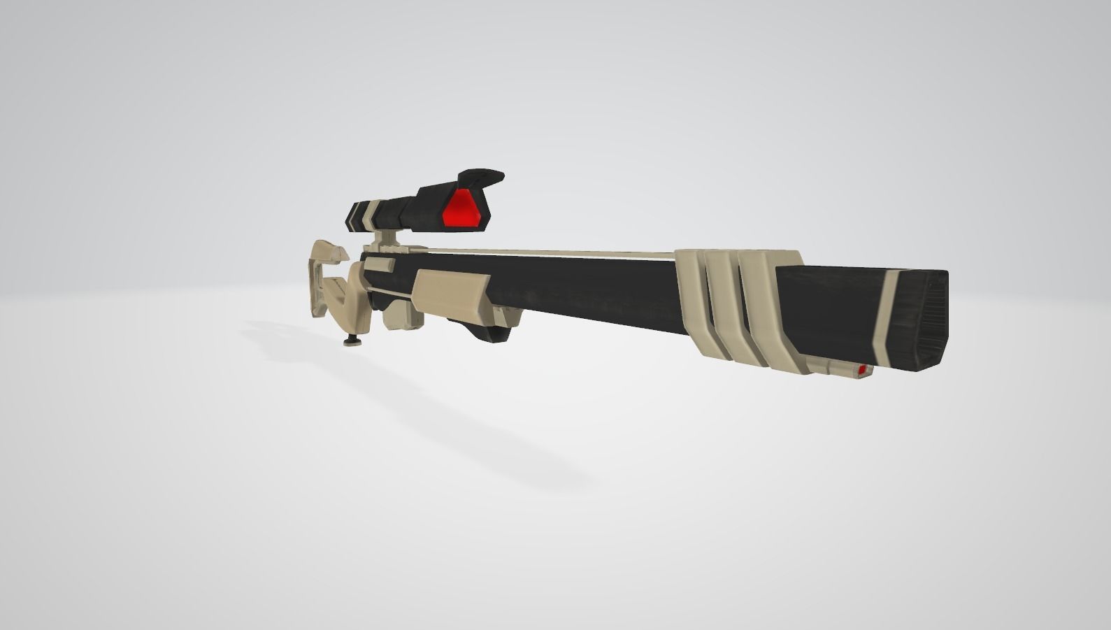 Sci-Fi Sniper Rifle 02 - Golden Luxury Gun Low-poly 3D model_7