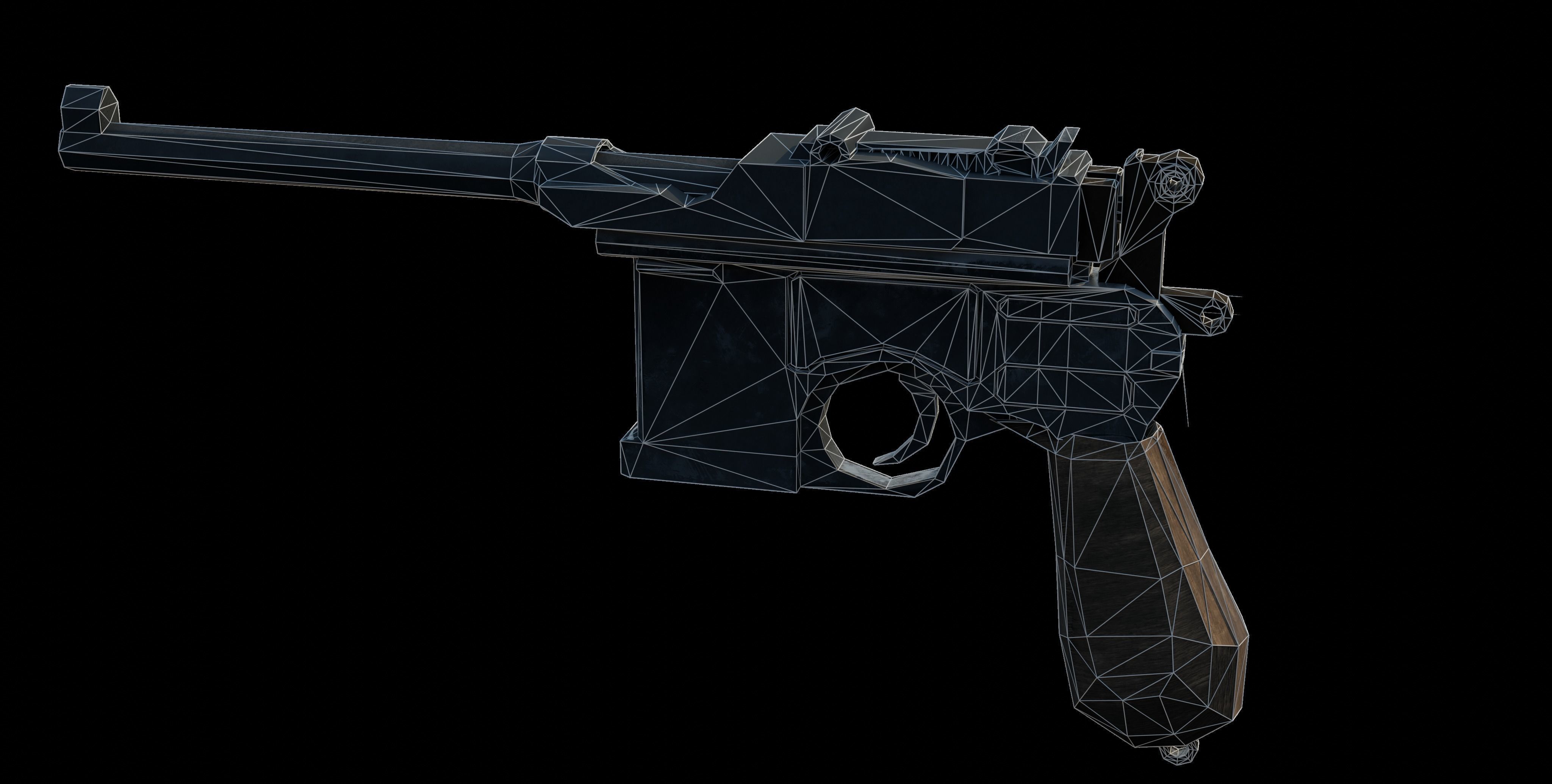Mauser C96 Low-poly 3D model_10