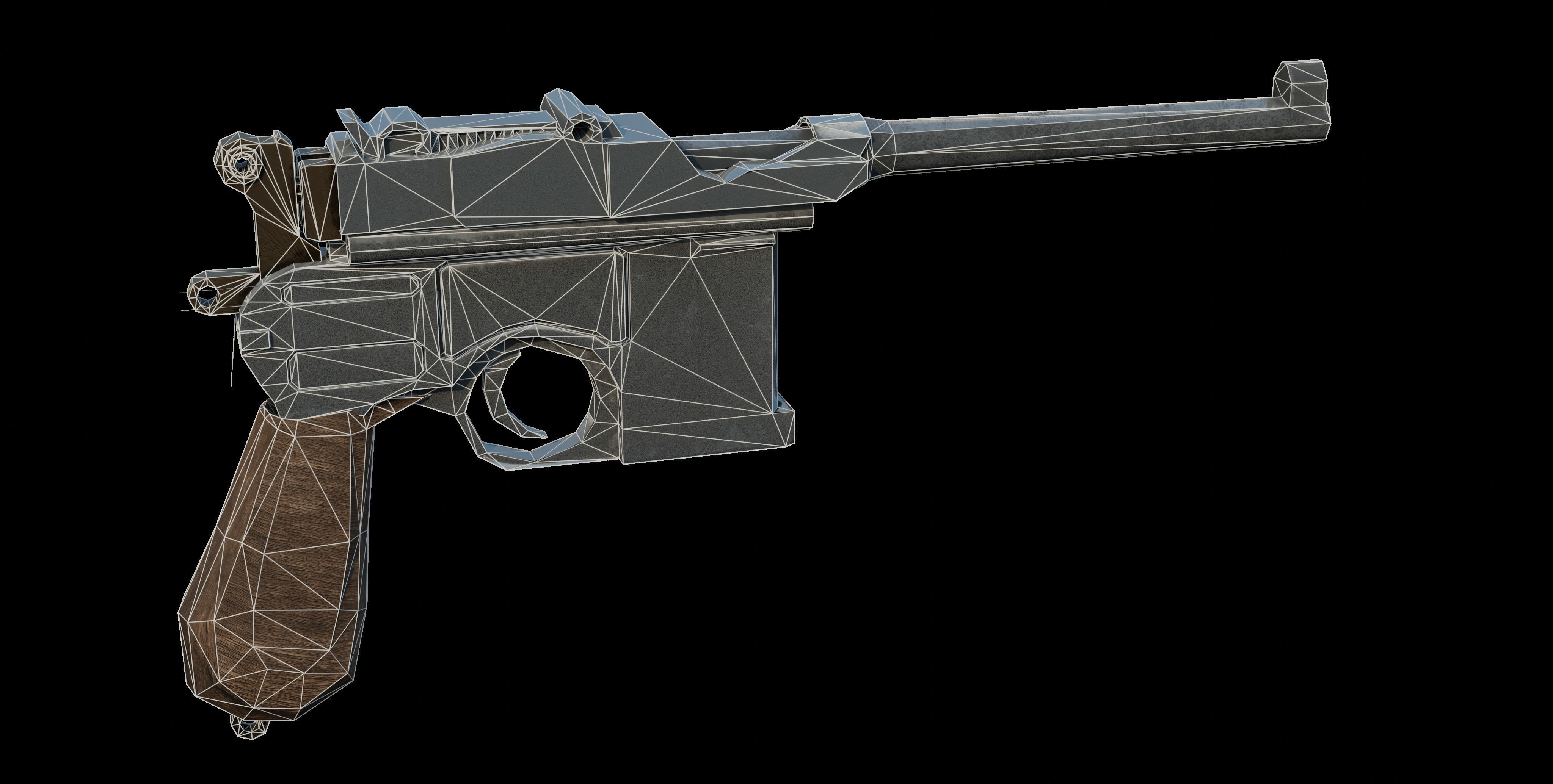 Mauser C96 Low-poly 3D model_19