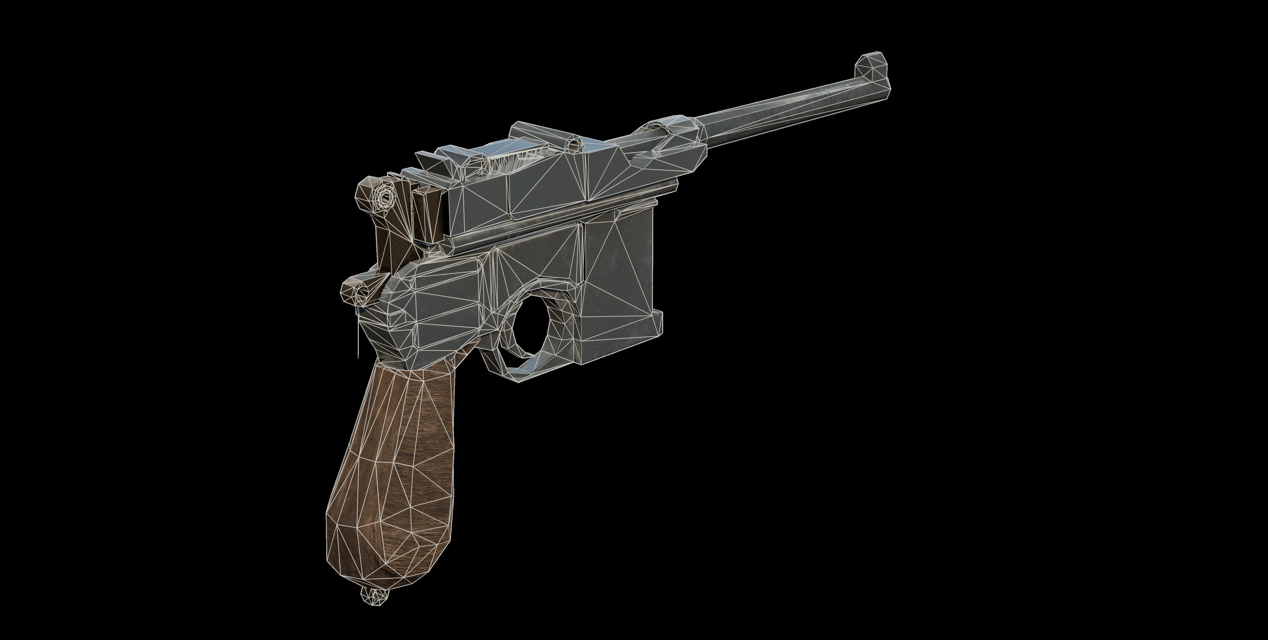 Mauser C96 Low-poly 3D model_16