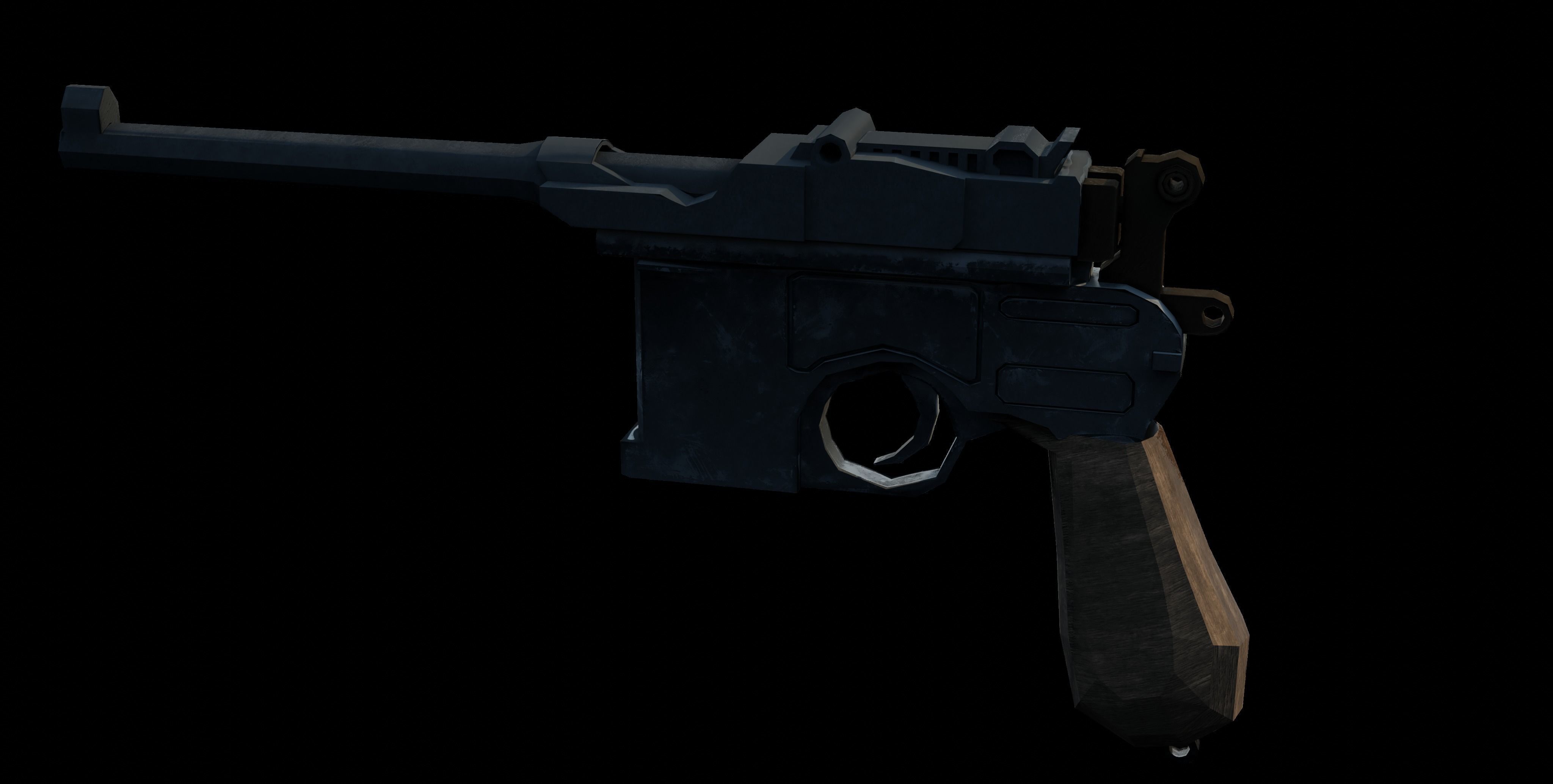 Mauser C96 Low-poly 3D model_9