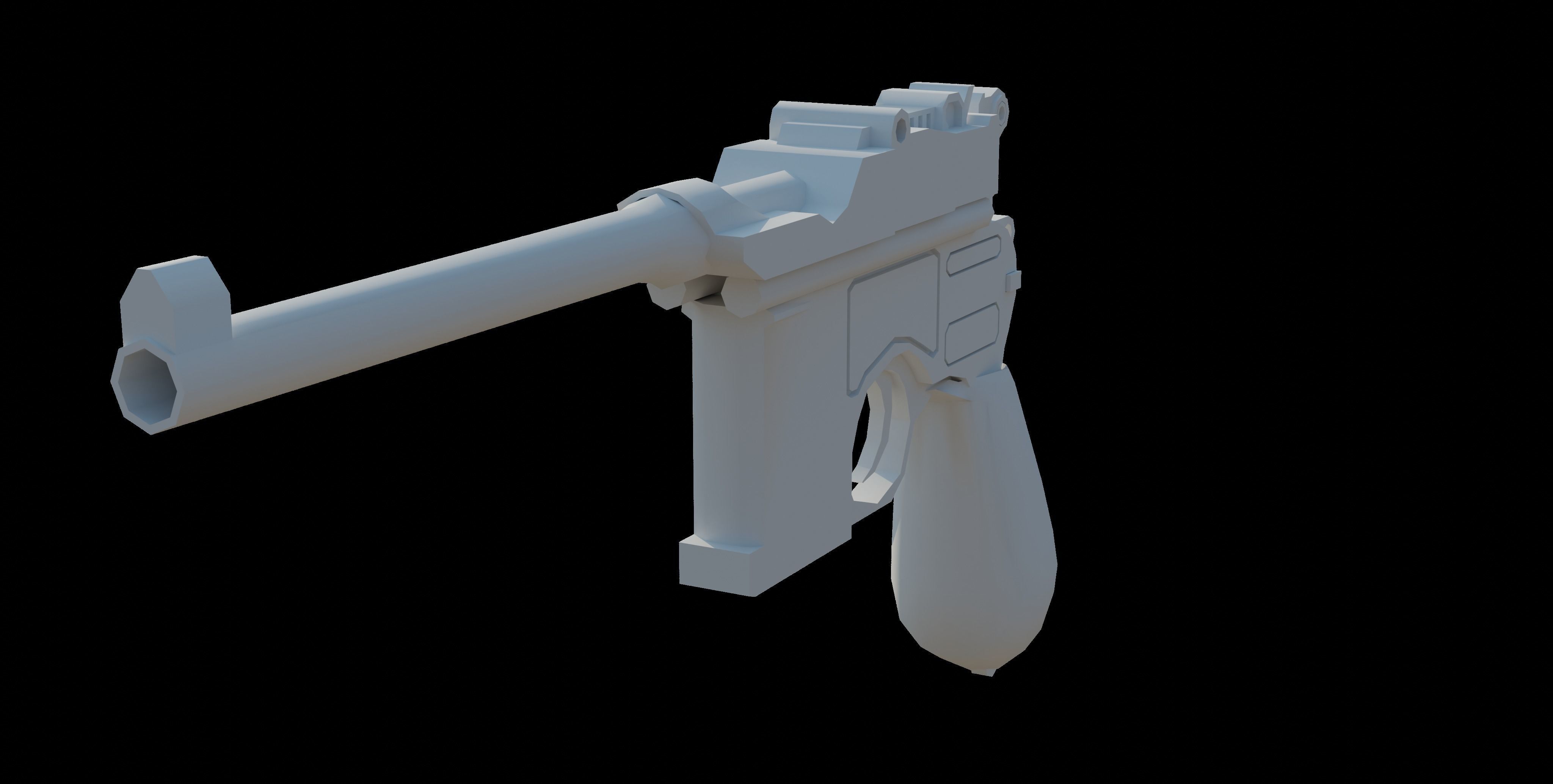 Mauser C96 Low-poly 3D model_8