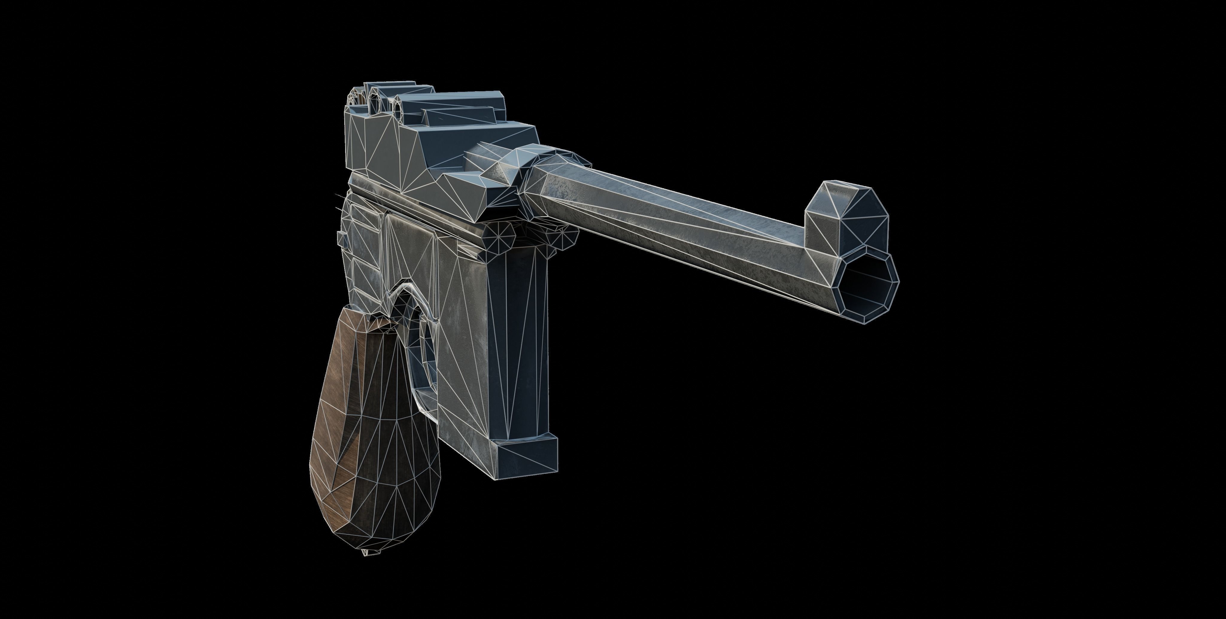 Mauser C96 Low-poly 3D model_4