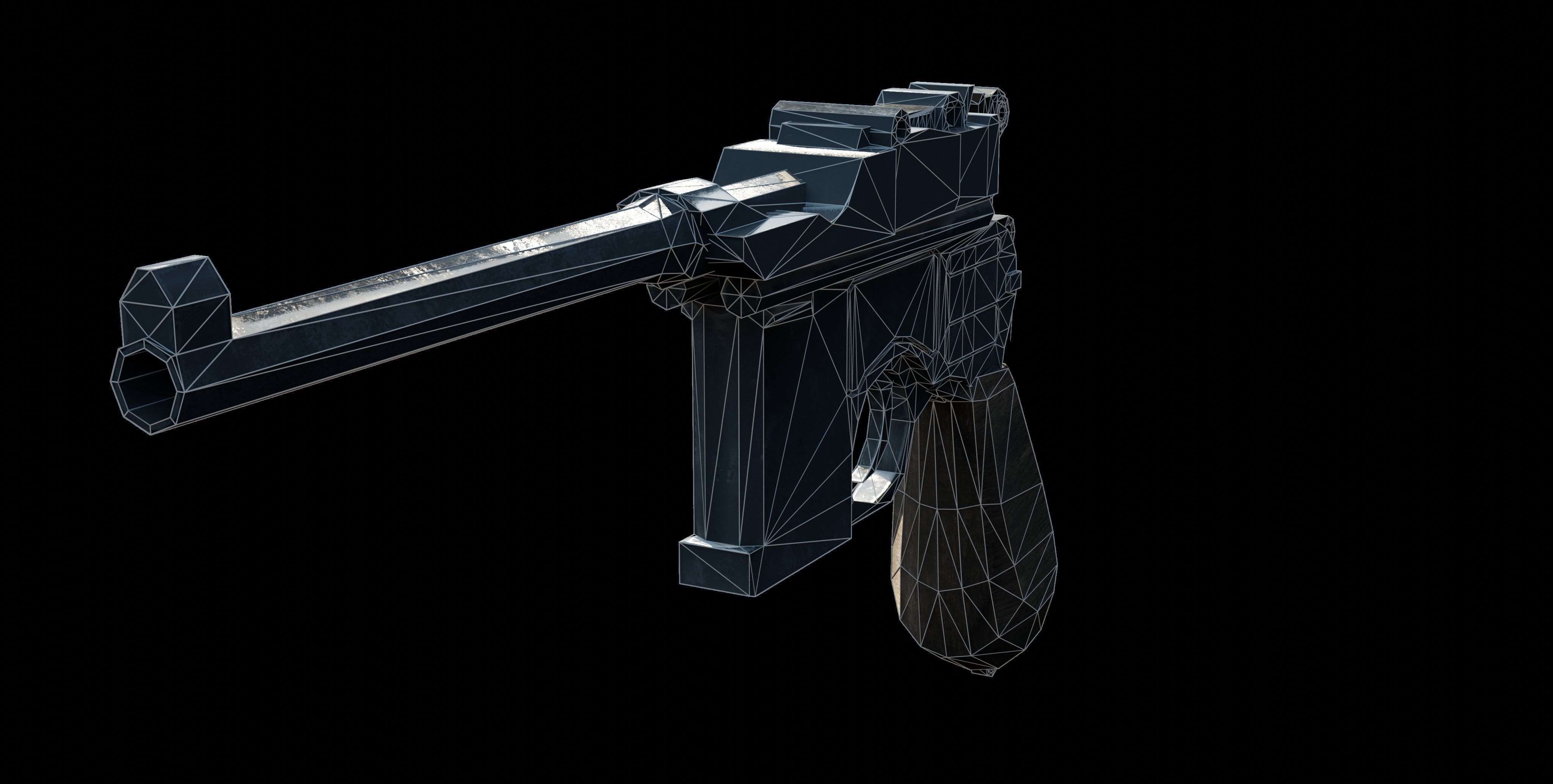 Mauser C96 Low-poly 3D model_7