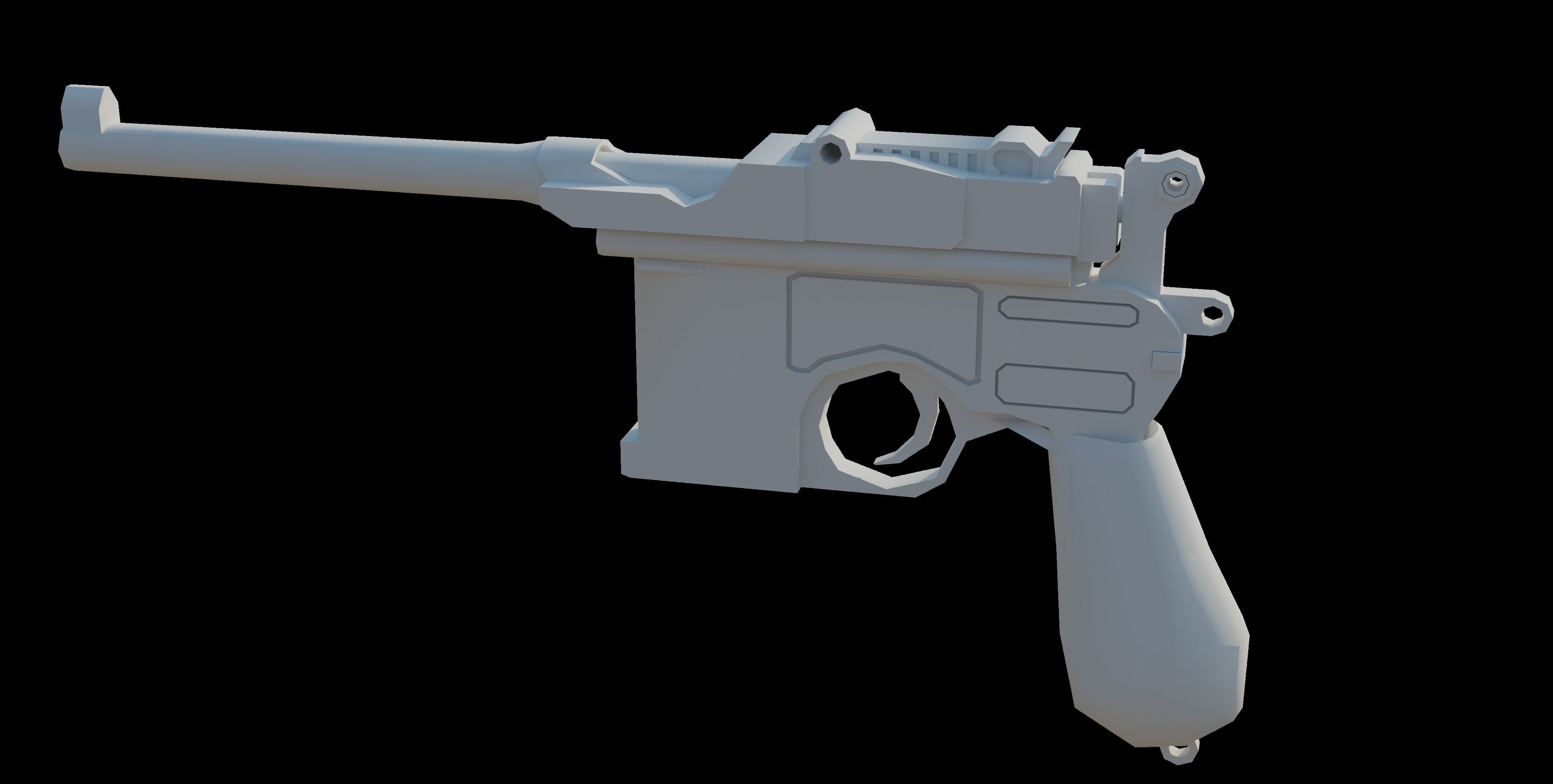 Mauser C96 Low-poly 3D model_11