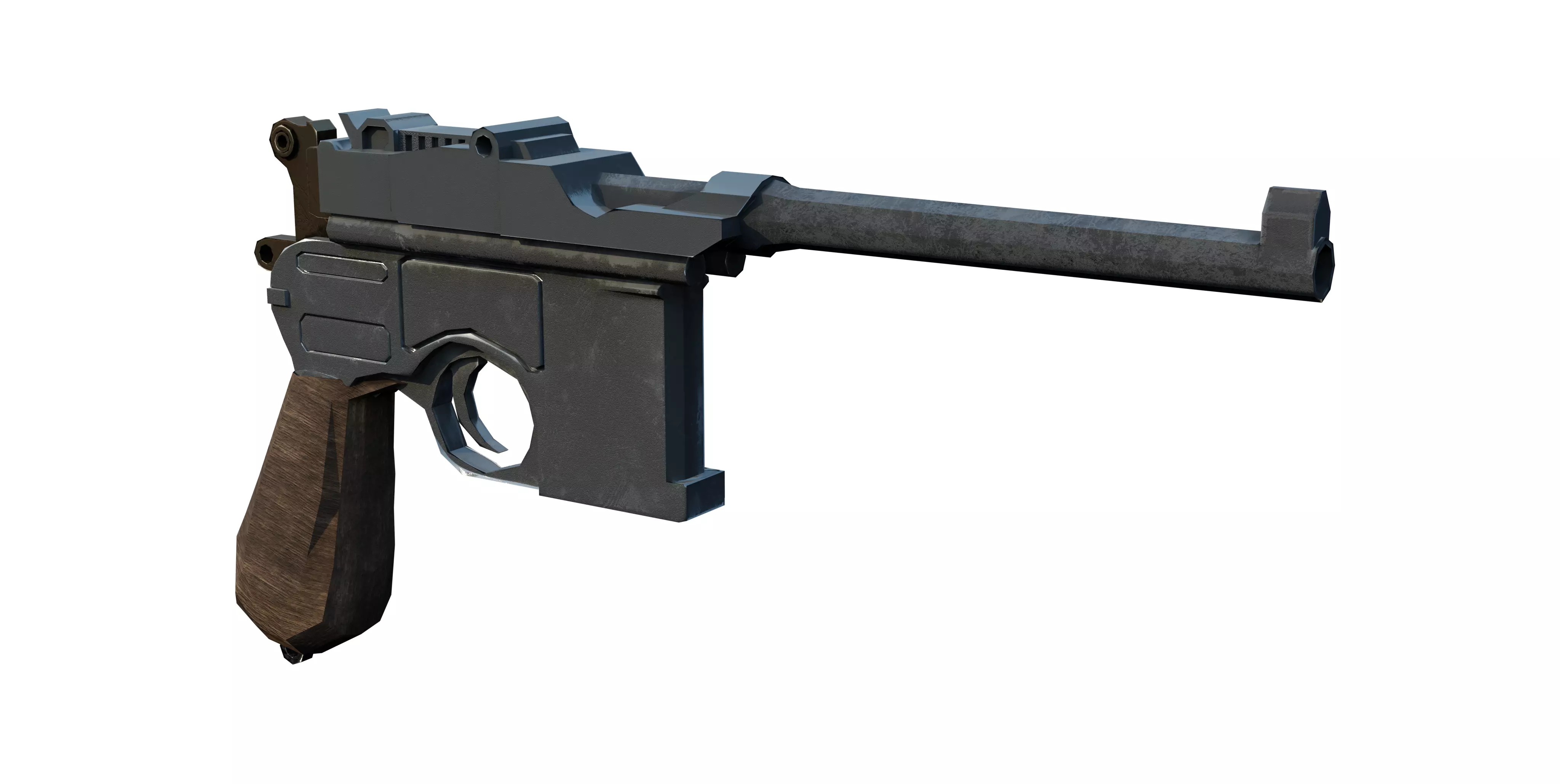 Mauser C96 Low-poly 3D model_0