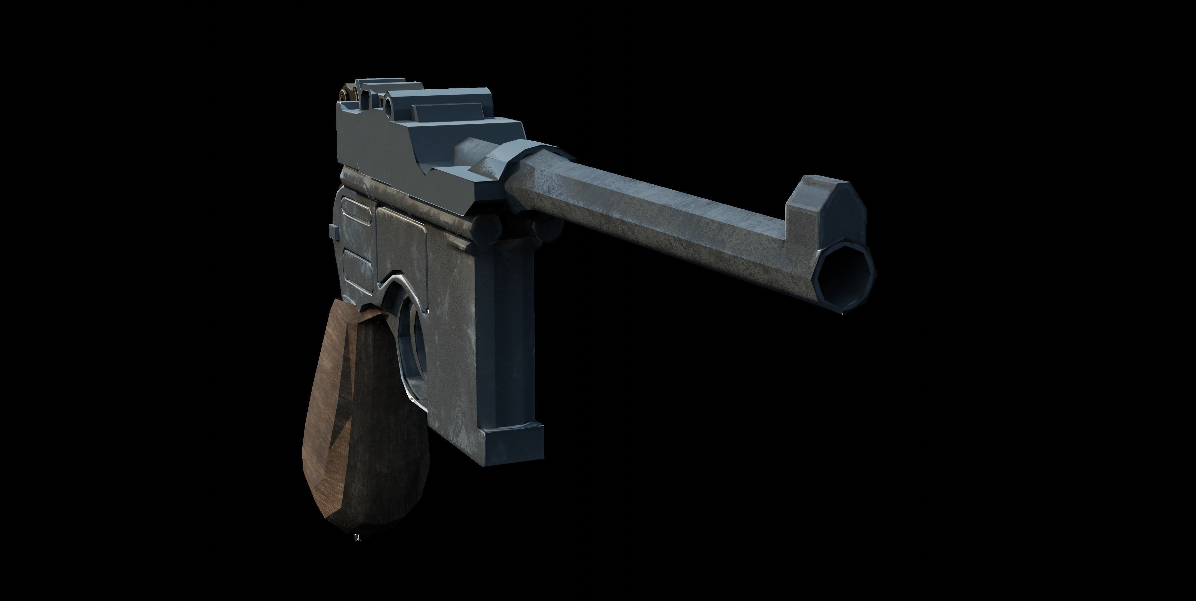Mauser C96 Low-poly 3D model_3