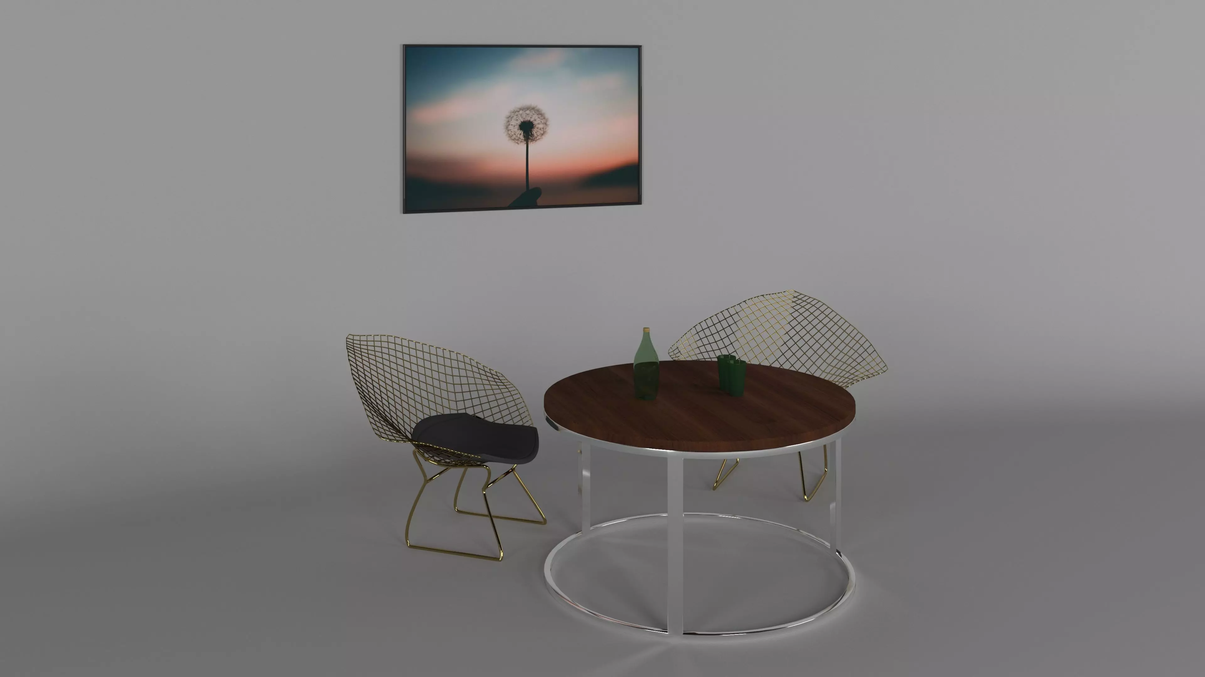 Metal Mesh Wire Chair Free 3D model