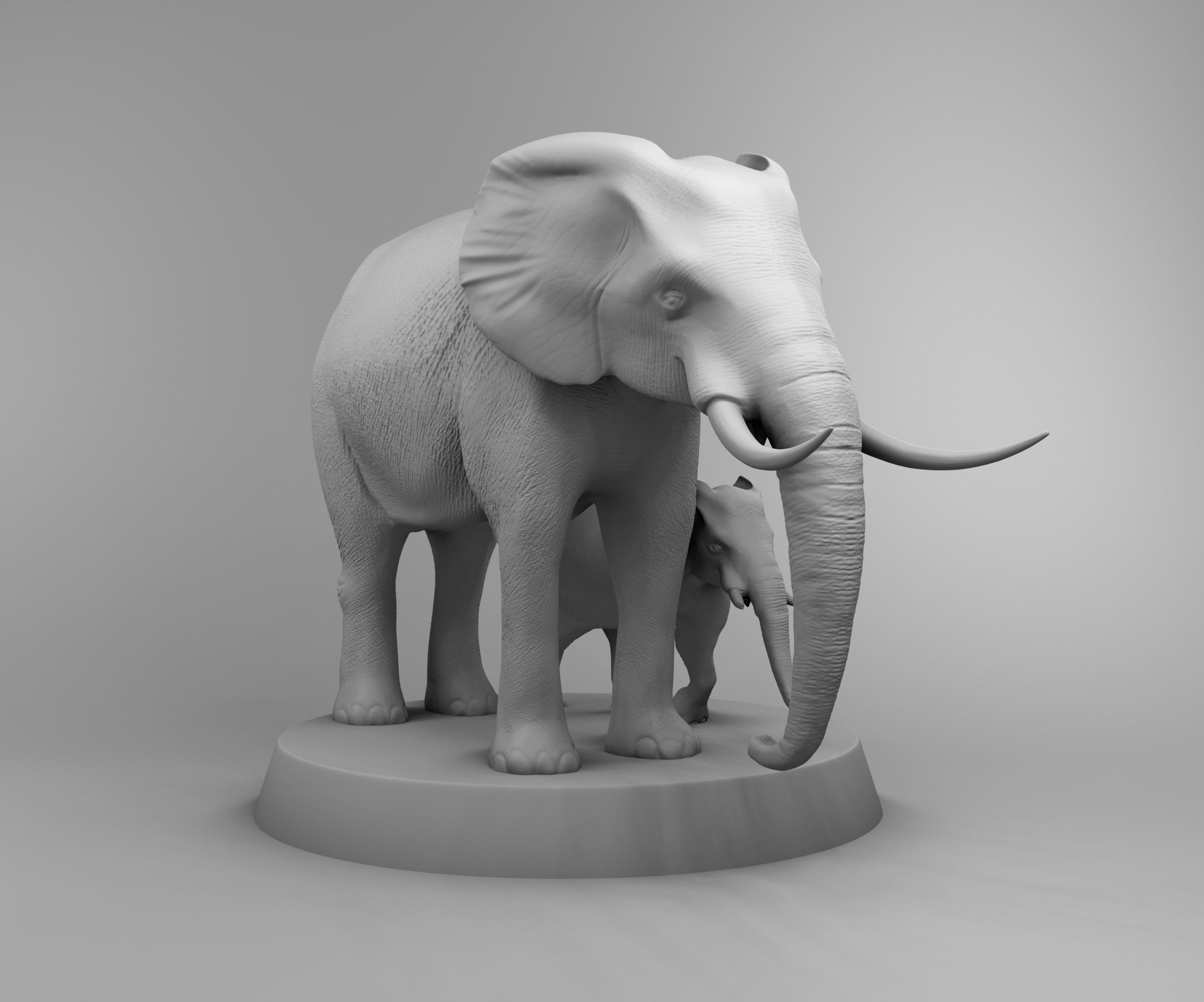 African elephant 3D print model_1