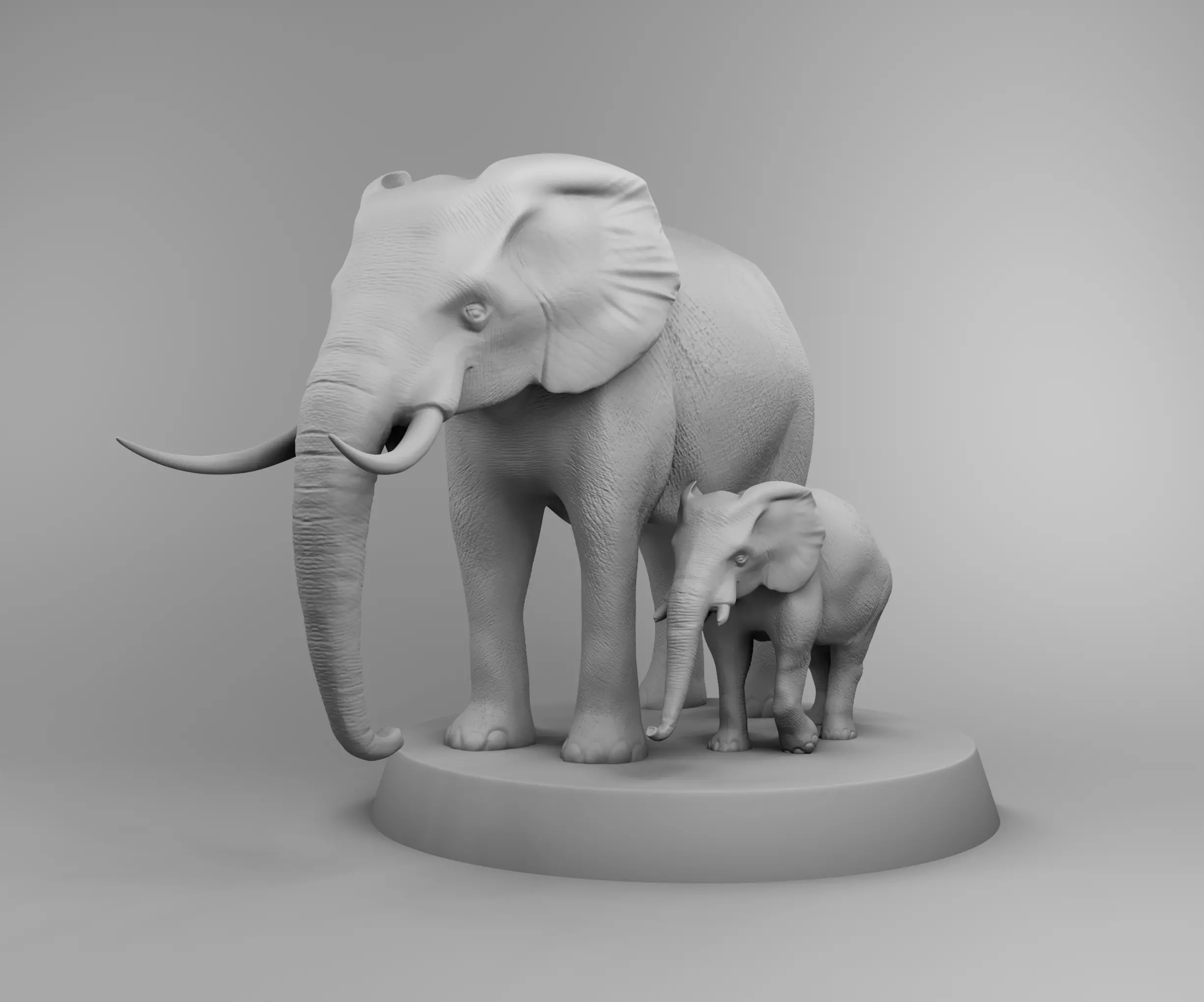 African elephant 3D print model_0