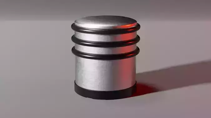 Brushed Metal Door Blocker - Rubber Rings And Bottom