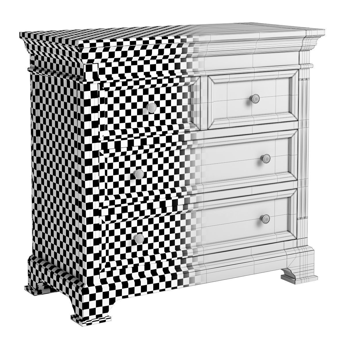 DAVENTRY Two Over Two Chest of Drawers 3D model_5