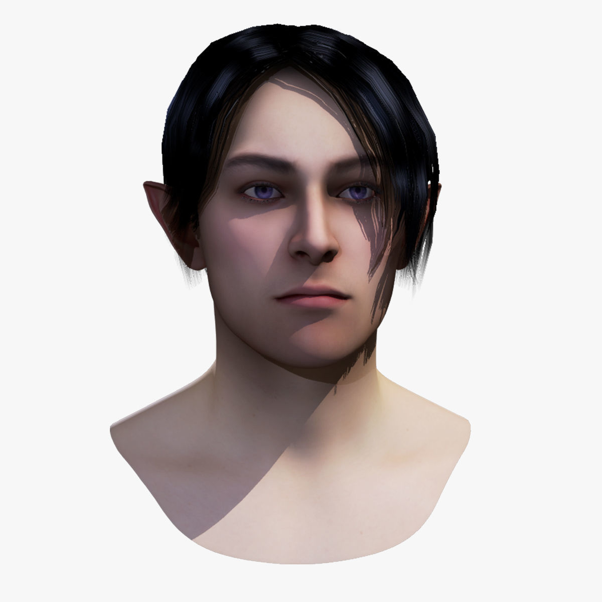 Male Hairstyle Short01 Low Poly Game Ready Model Free low-poly 3D model_3
