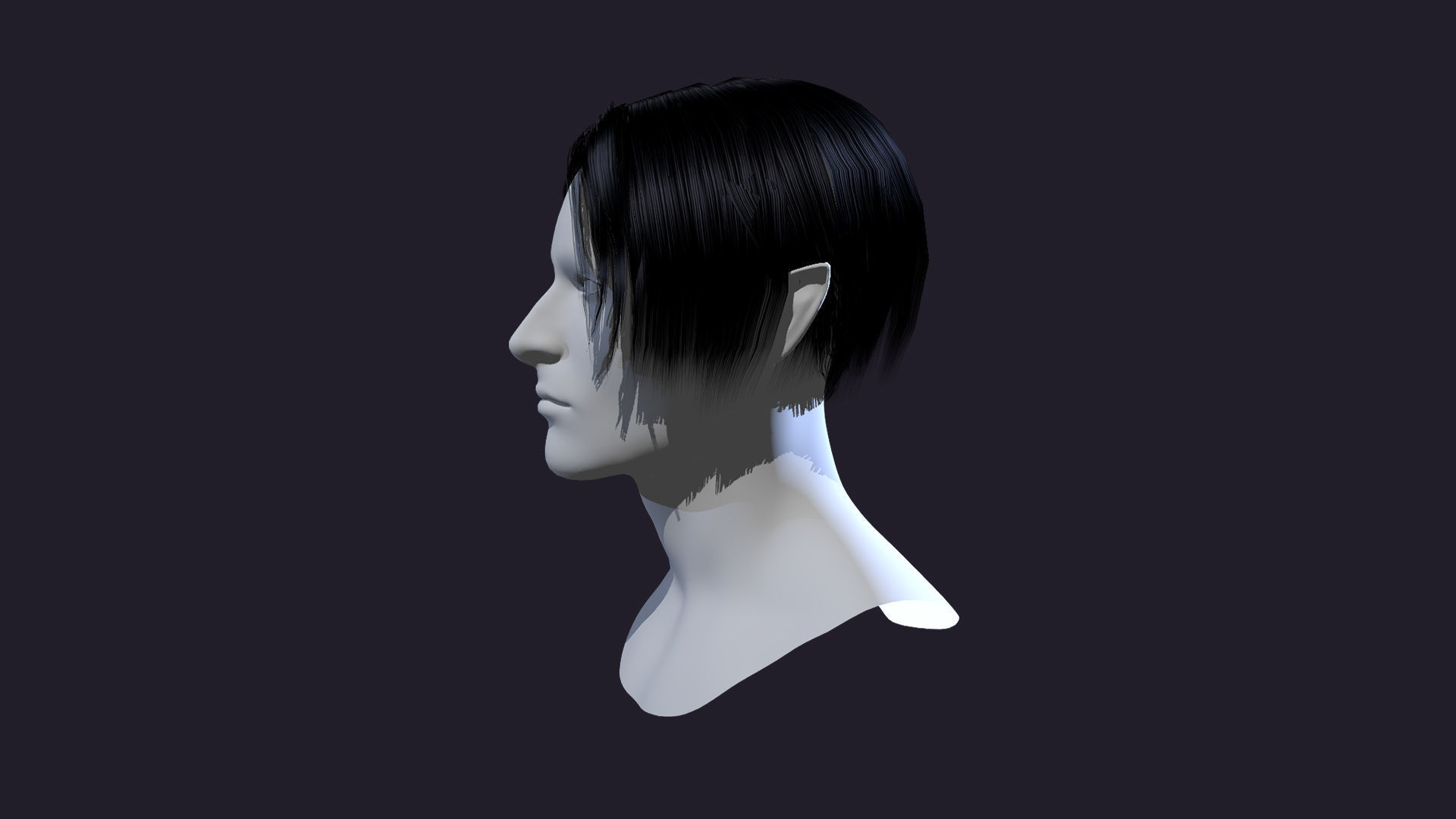Male Hairstyle Short01 Low Poly Game Ready Model Free low-poly 3D model_6