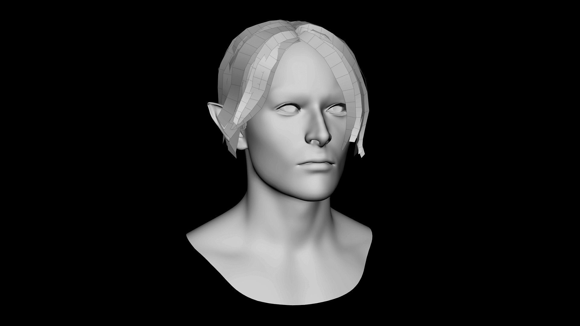 Male Hairstyle Short01 Low Poly Game Ready Model Free low-poly 3D model_9