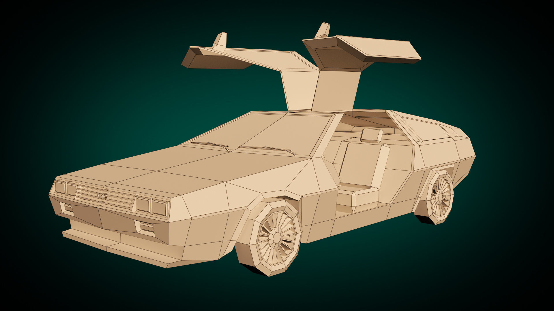 Low Poly Sports Car 04 Low-poly 3D model_10
