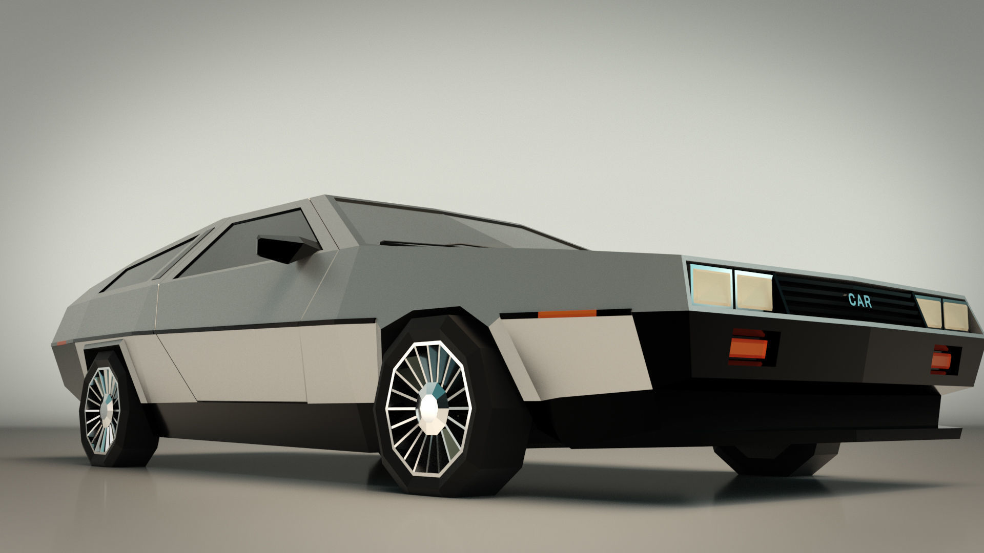 Low Poly Sports Car 04 Low-poly 3D model_7