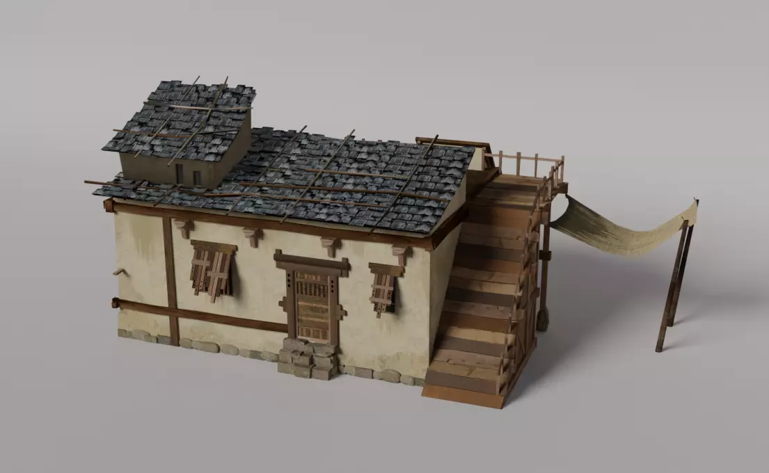 Poor man house Free low-poly 3D model
