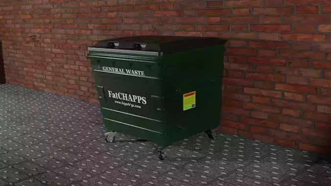 Low Poly and High Poly Industrial Wheelie bins 3D model