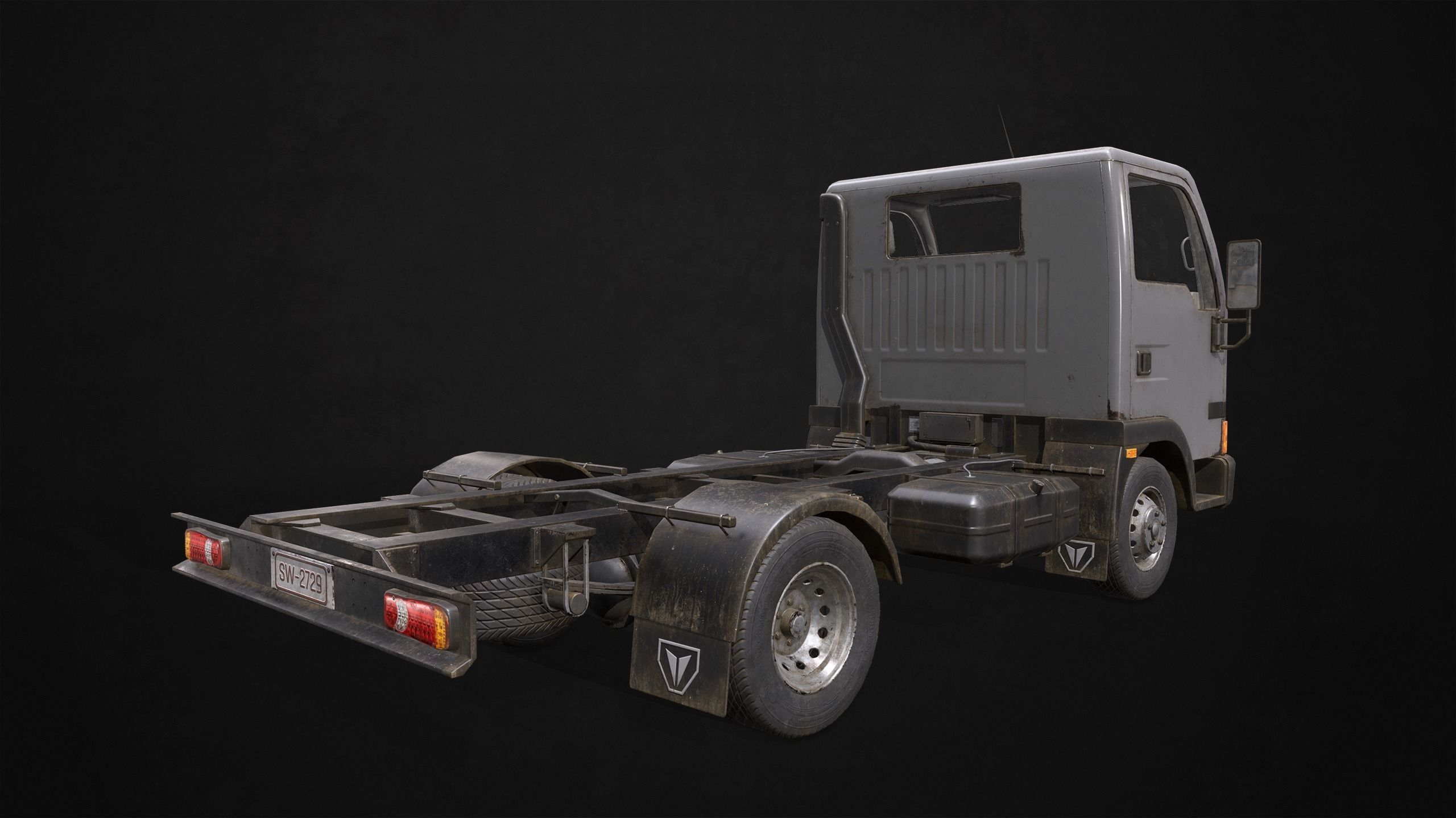 Light Truck Chassis Low-poly 3D model_4