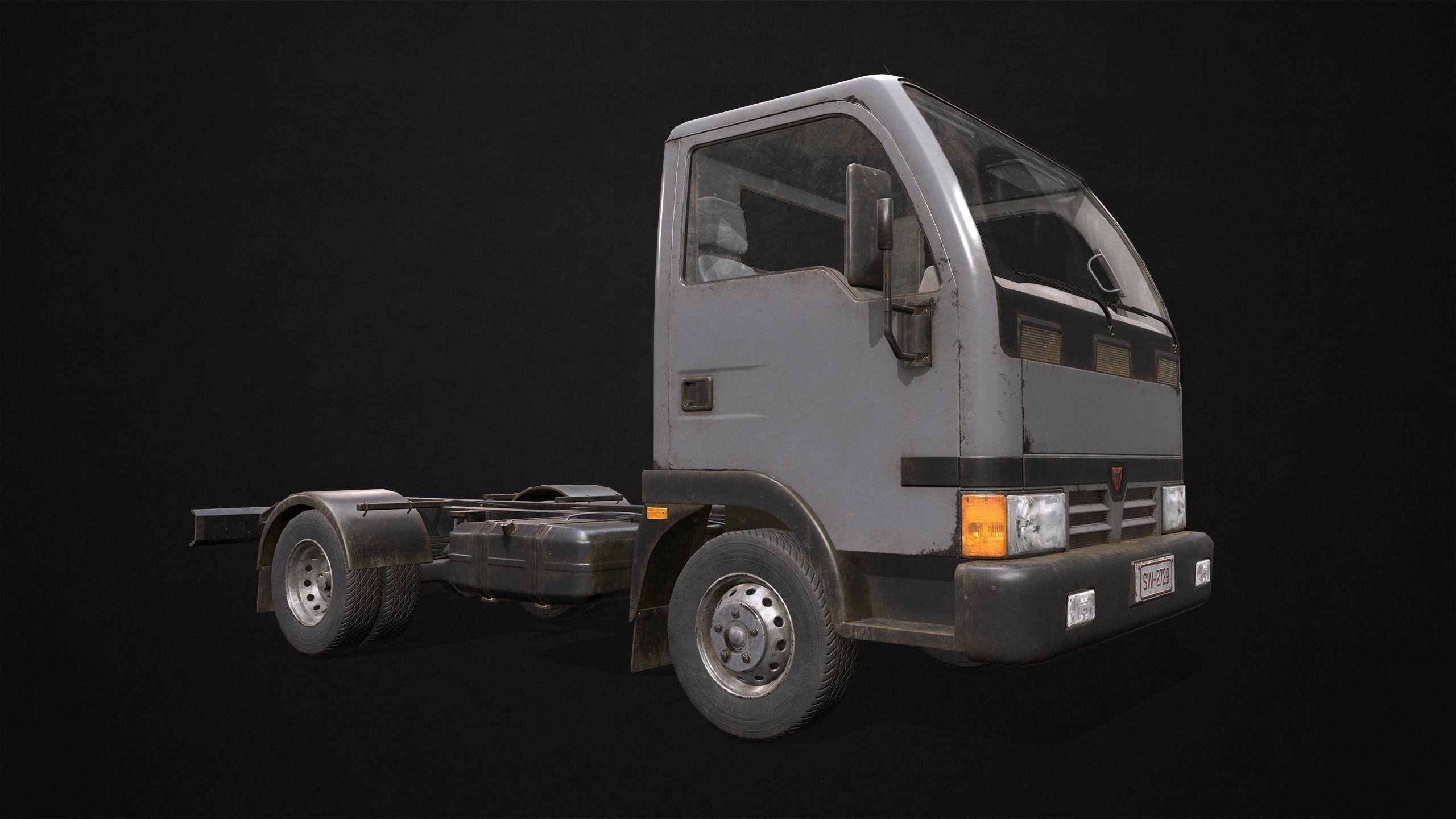 Light Truck Chassis Low-poly 3D model_3