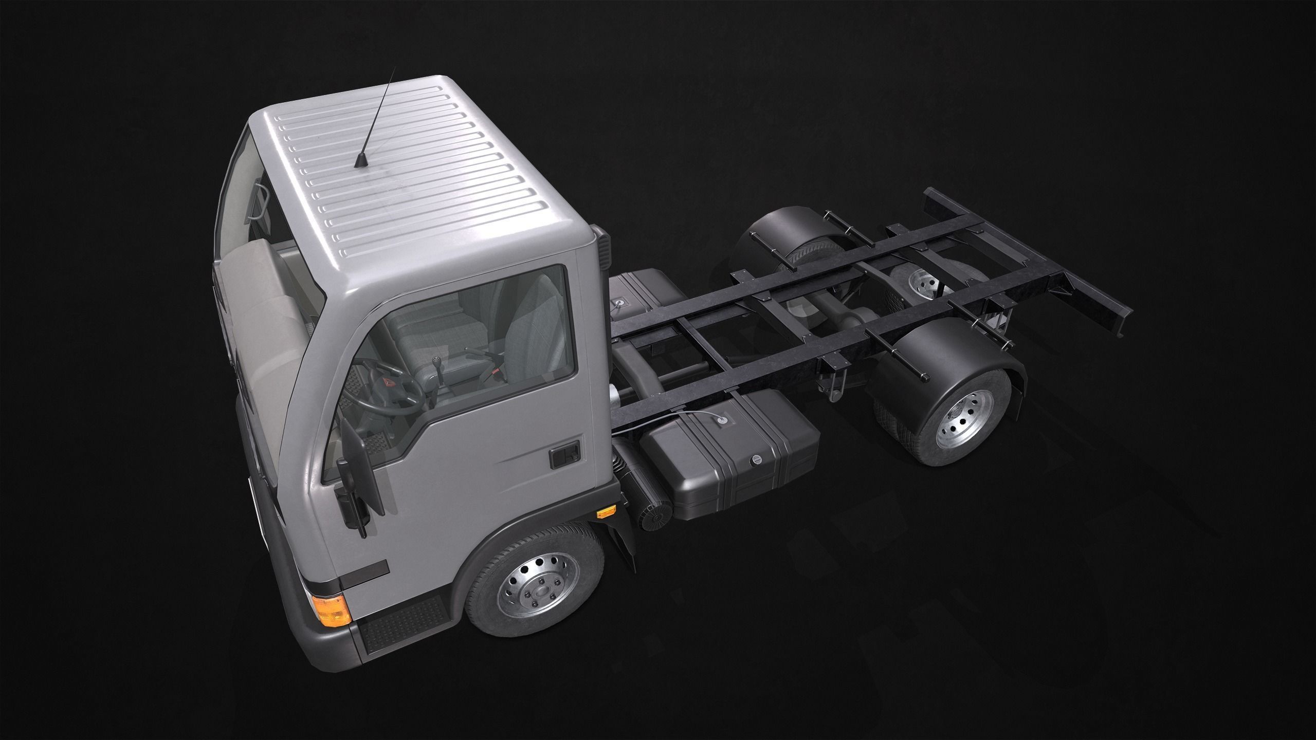 Light Truck Chassis Low-poly 3D model_13