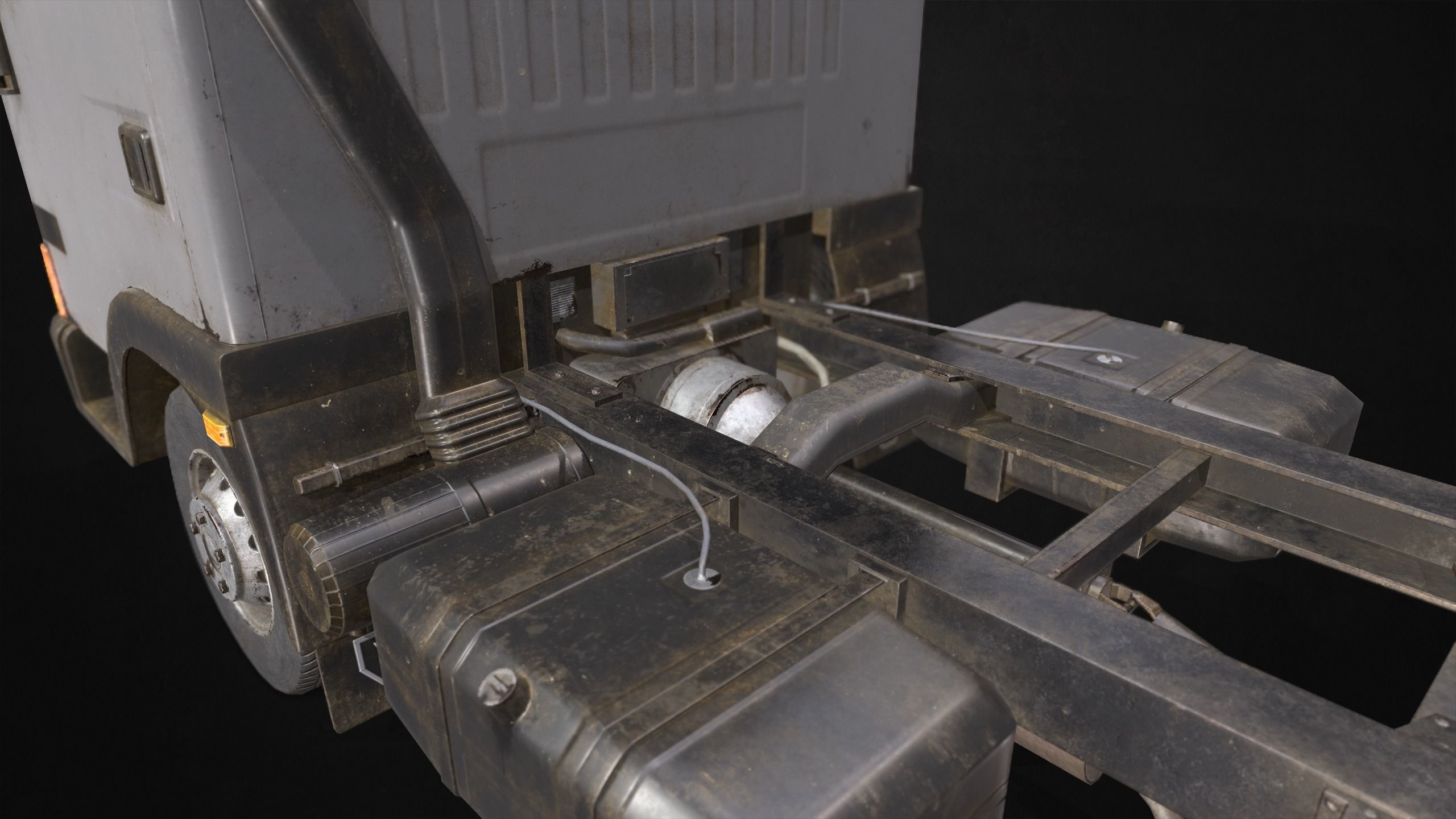 Light Truck Chassis Low-poly 3D model_8