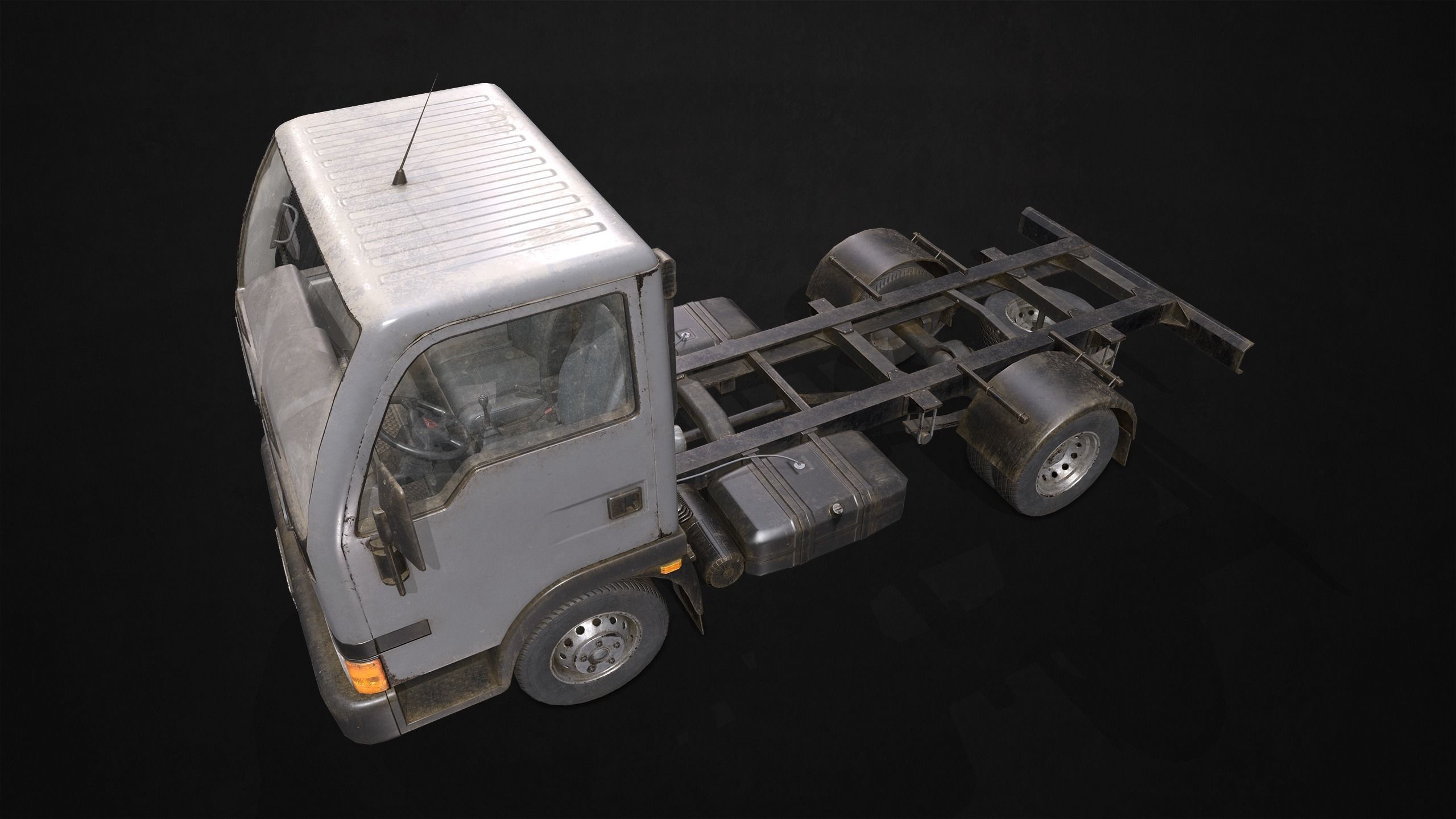 Light Truck Chassis Low-poly 3D model_5