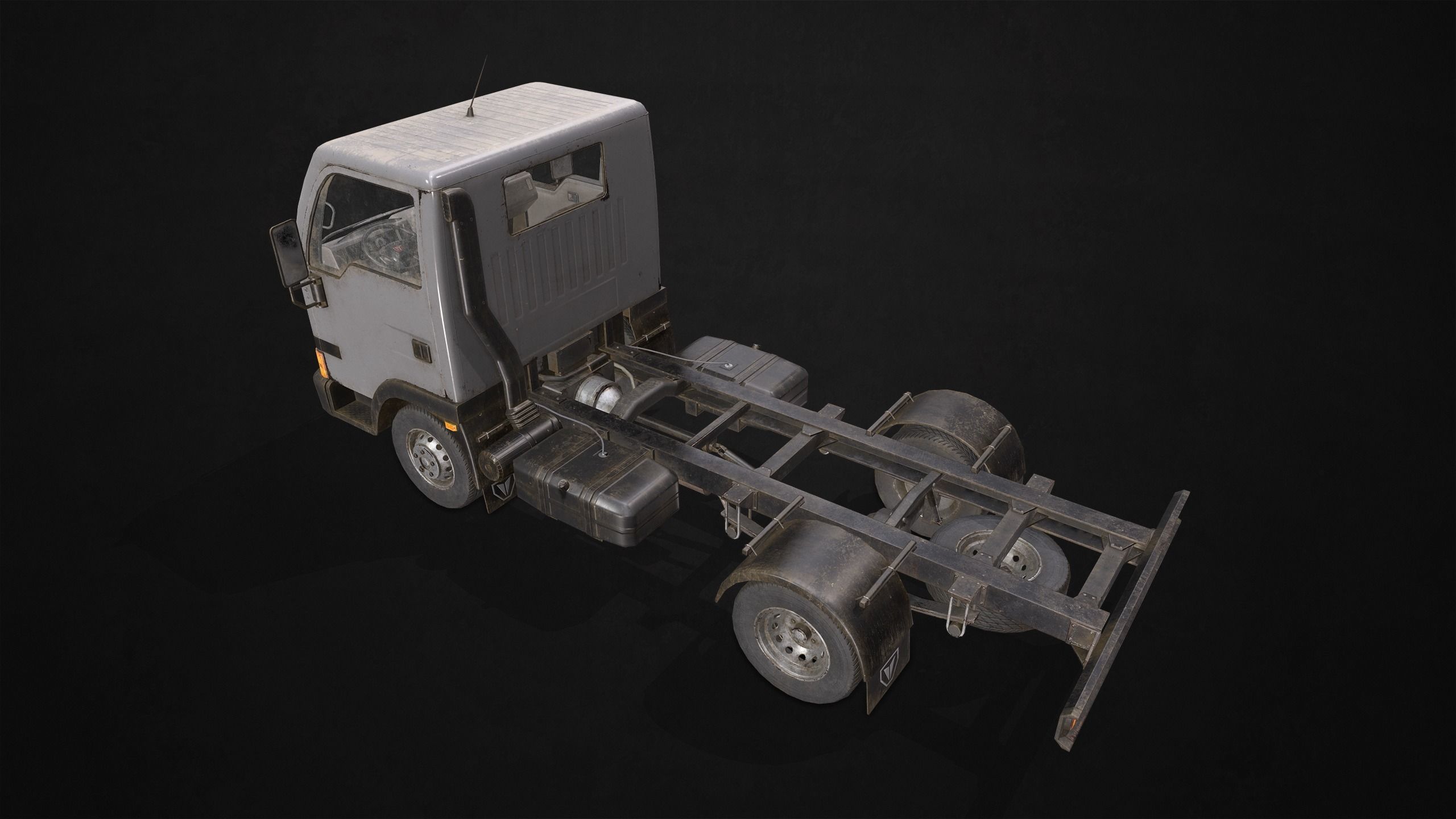 Light Truck Chassis Low-poly 3D model_2