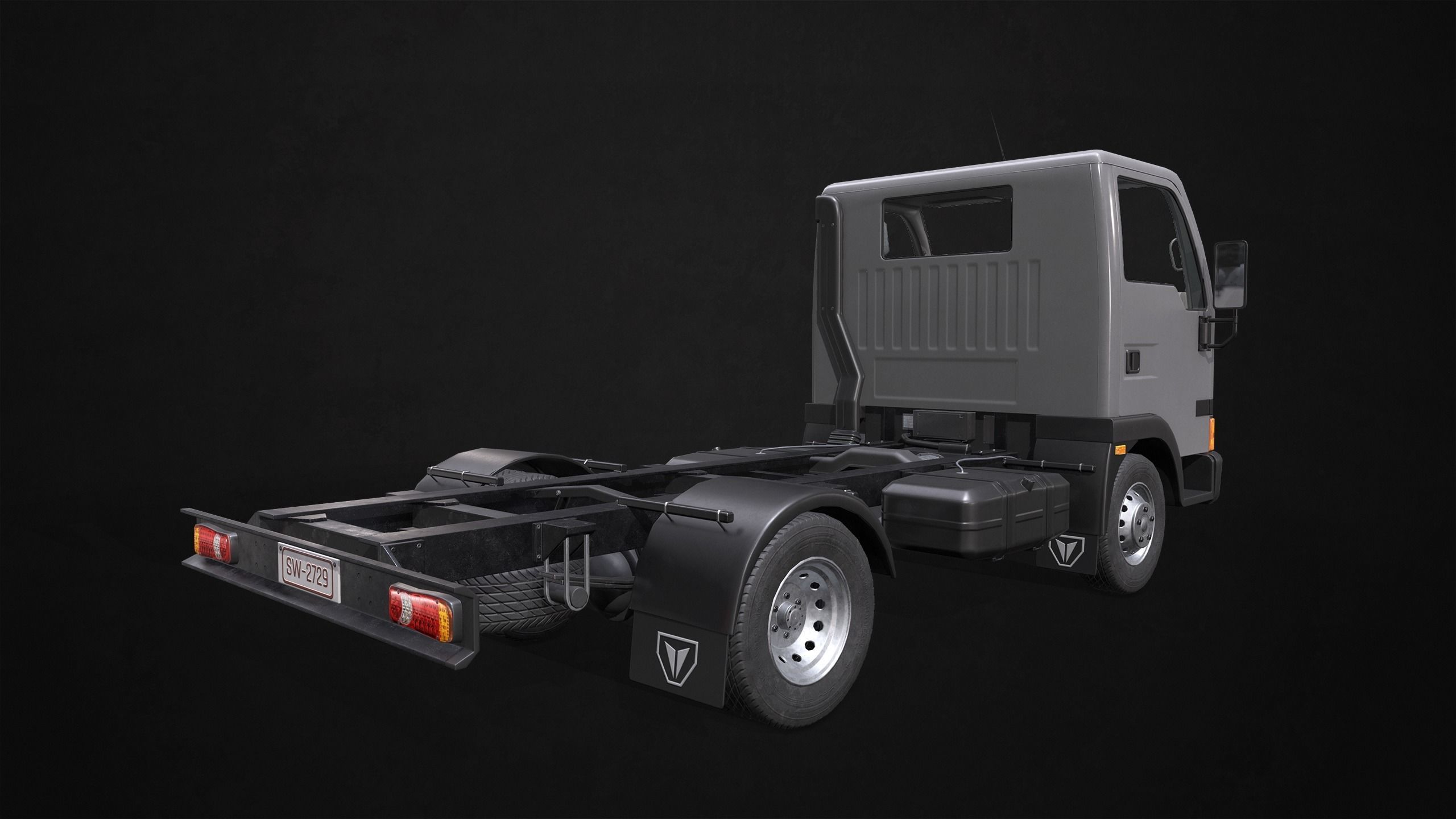 Light Truck Chassis Low-poly 3D model_11