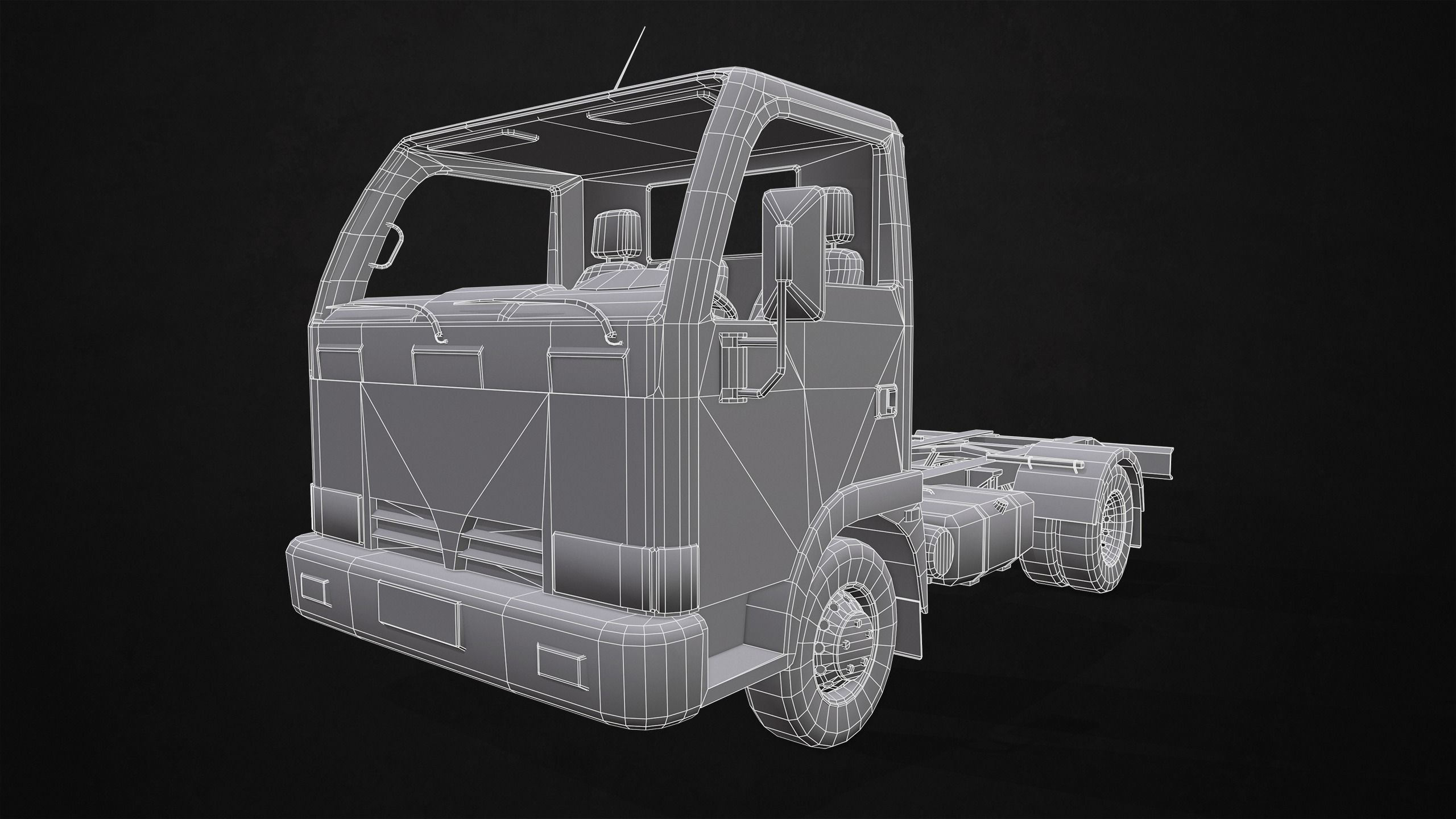 Light Truck Chassis Low-poly 3D model_15
