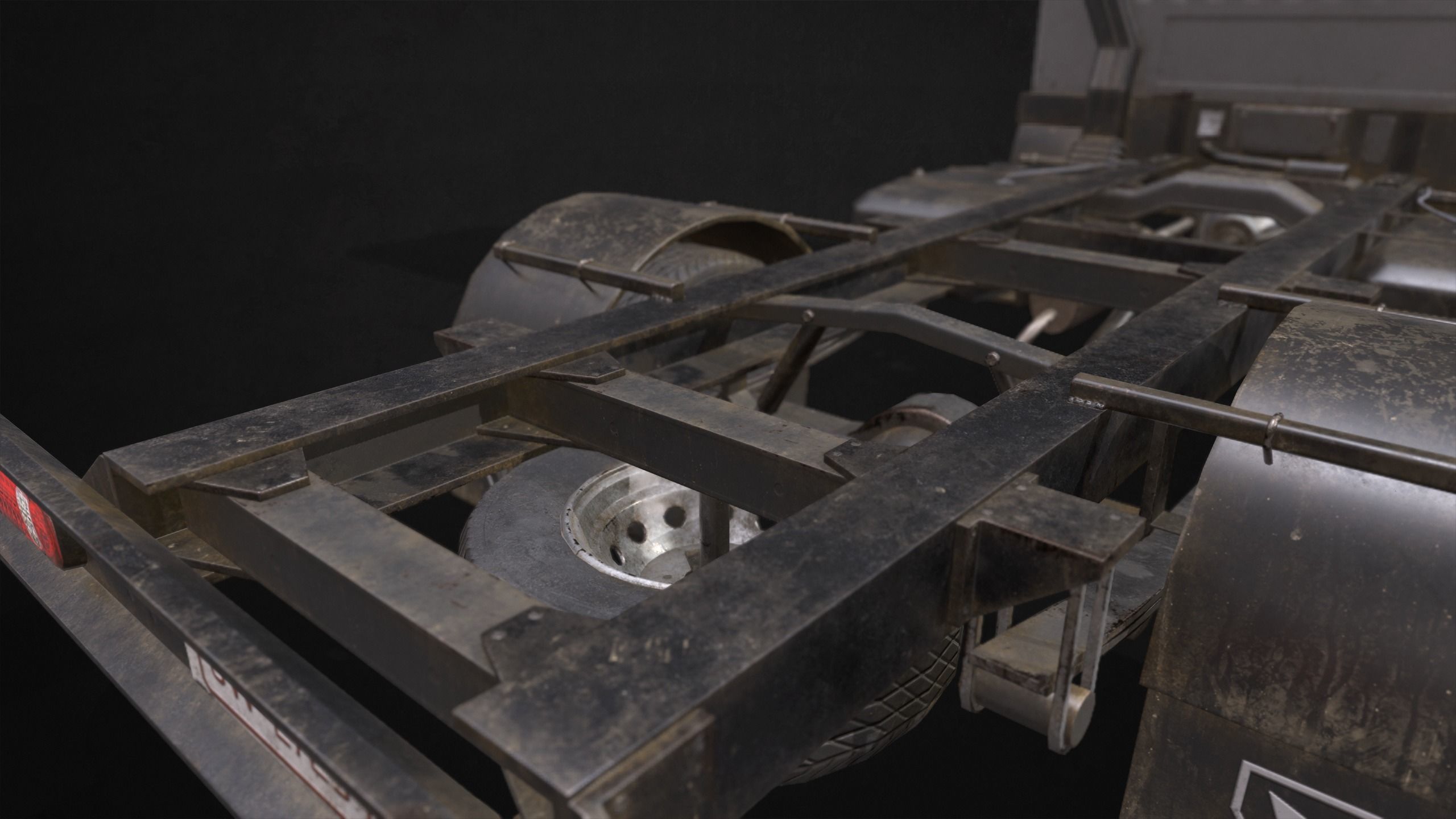 Light Truck Chassis Low-poly 3D model_7