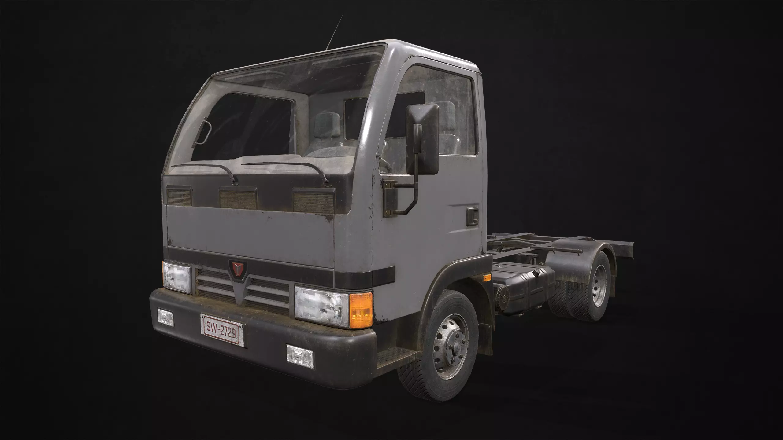 Light Truck Chassis Low-poly 3D model_0