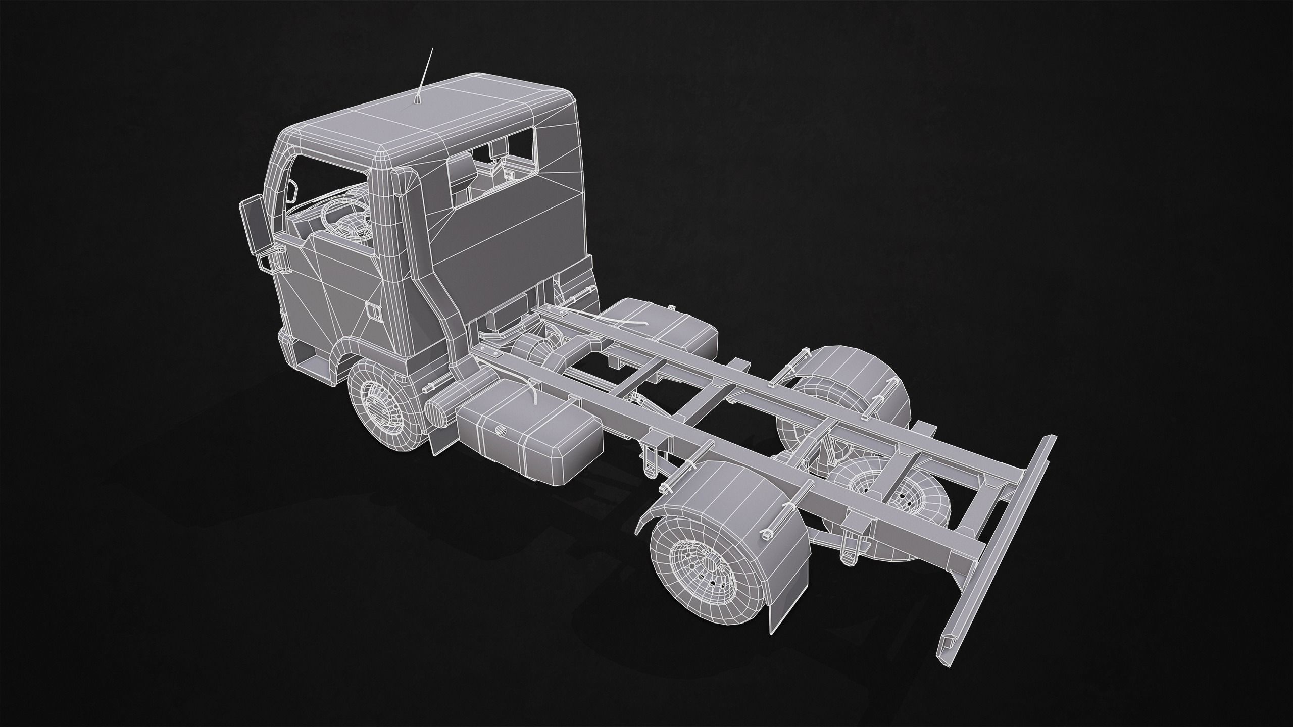 Light Truck Chassis Low-poly 3D model_16
