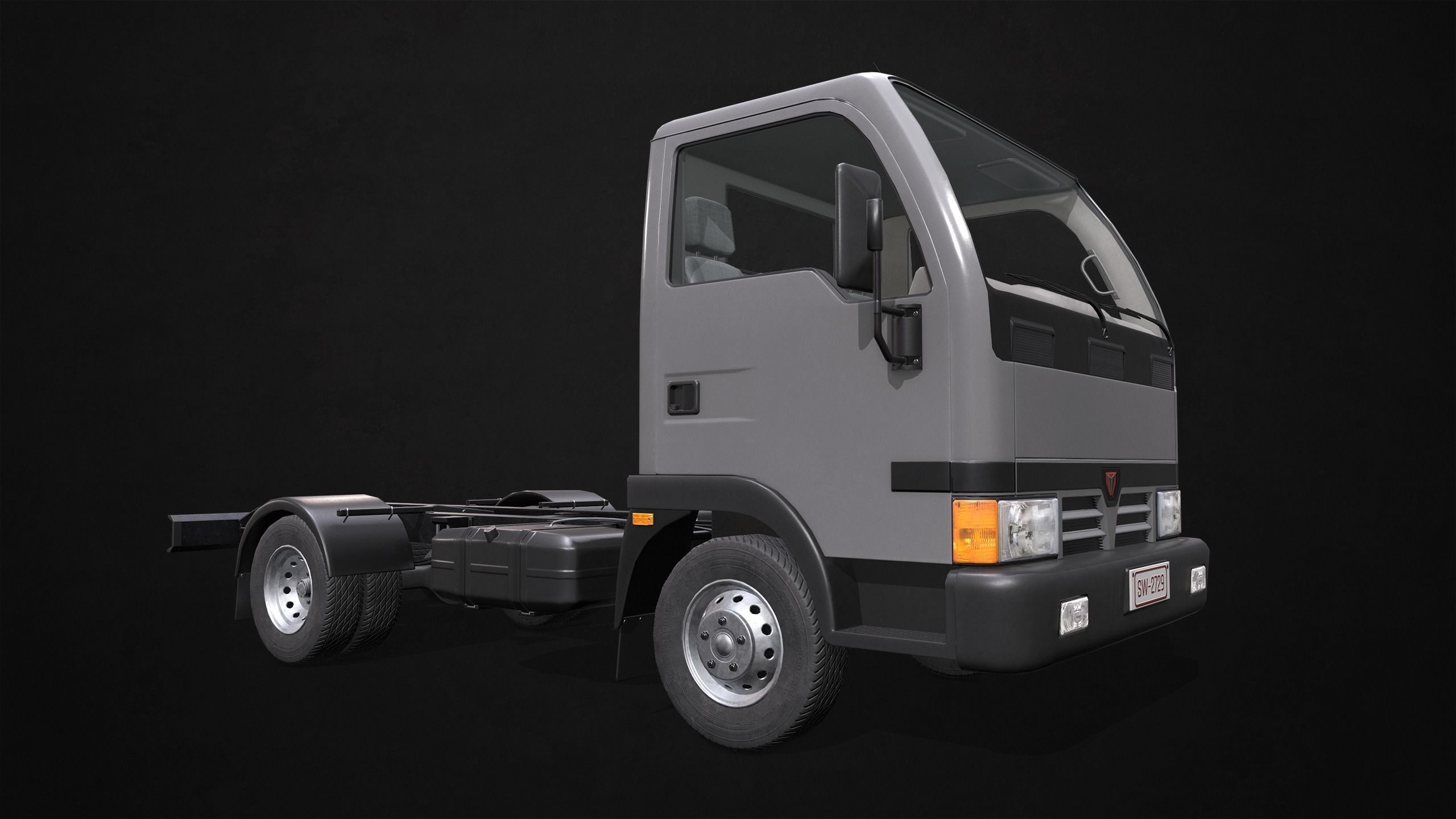 Light Truck Chassis Low-poly 3D model_10