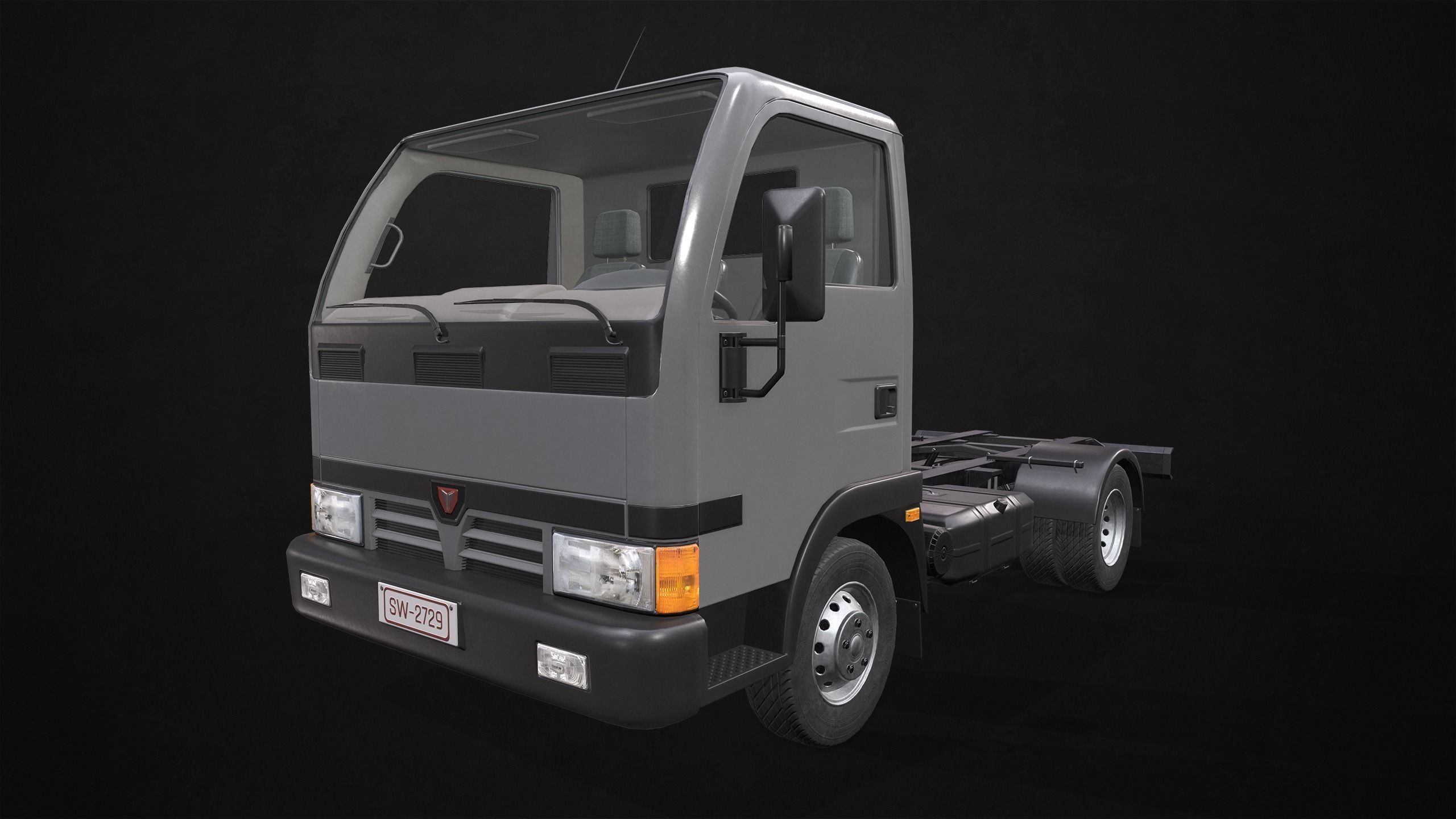 Light Truck Chassis Low-poly 3D model_9