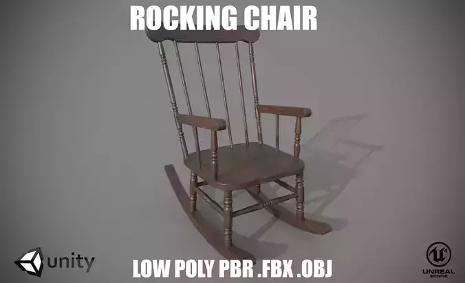 Rocking Chair Low Poly