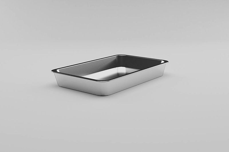 Metallic Tray Set Low-poly 3D model_4