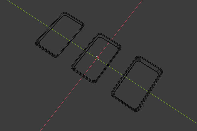 Metallic Tray Set Low-poly 3D model_15