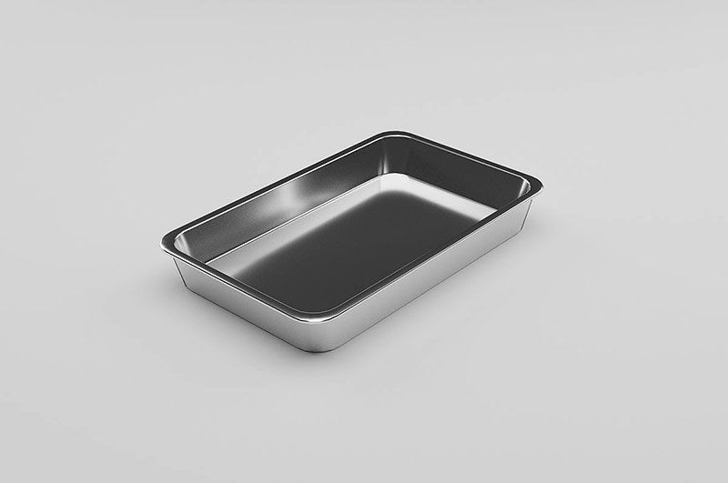 Metallic Tray Set Low-poly 3D model_27