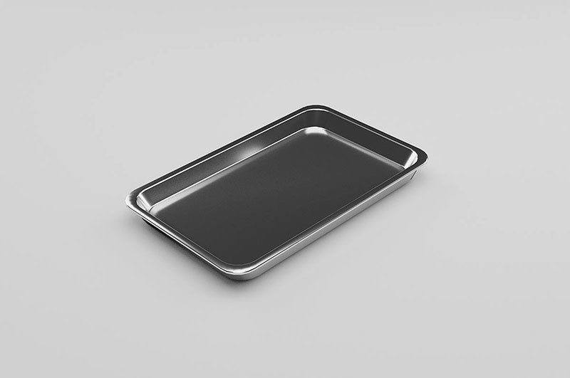 Metallic Tray Set Low-poly 3D model_24