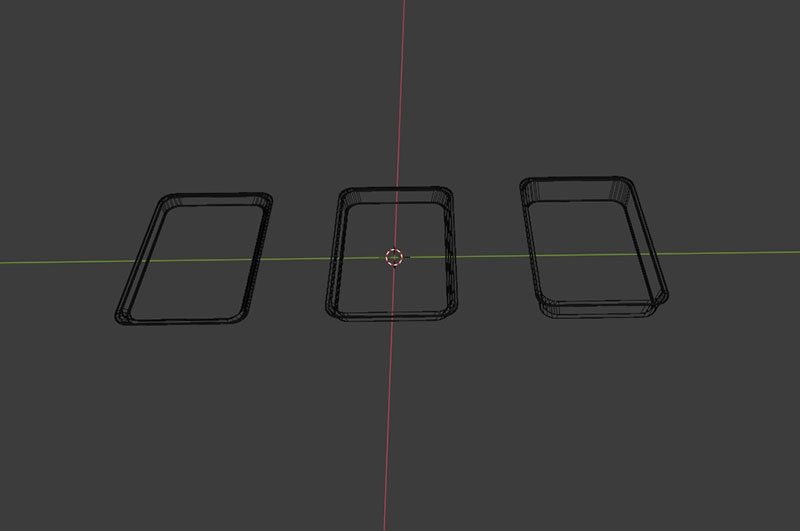 Metallic Tray Set Low-poly 3D model_17