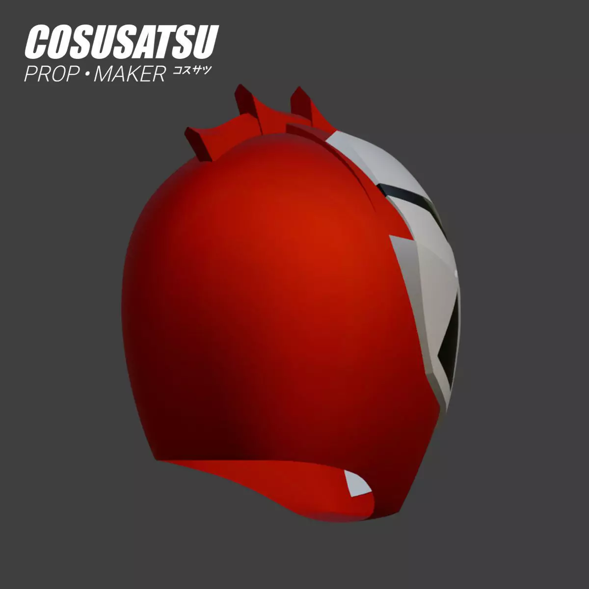 DIY Power Rangers Dino Fury Red Helmet Cosplay EVA Foam Template 3D model_4